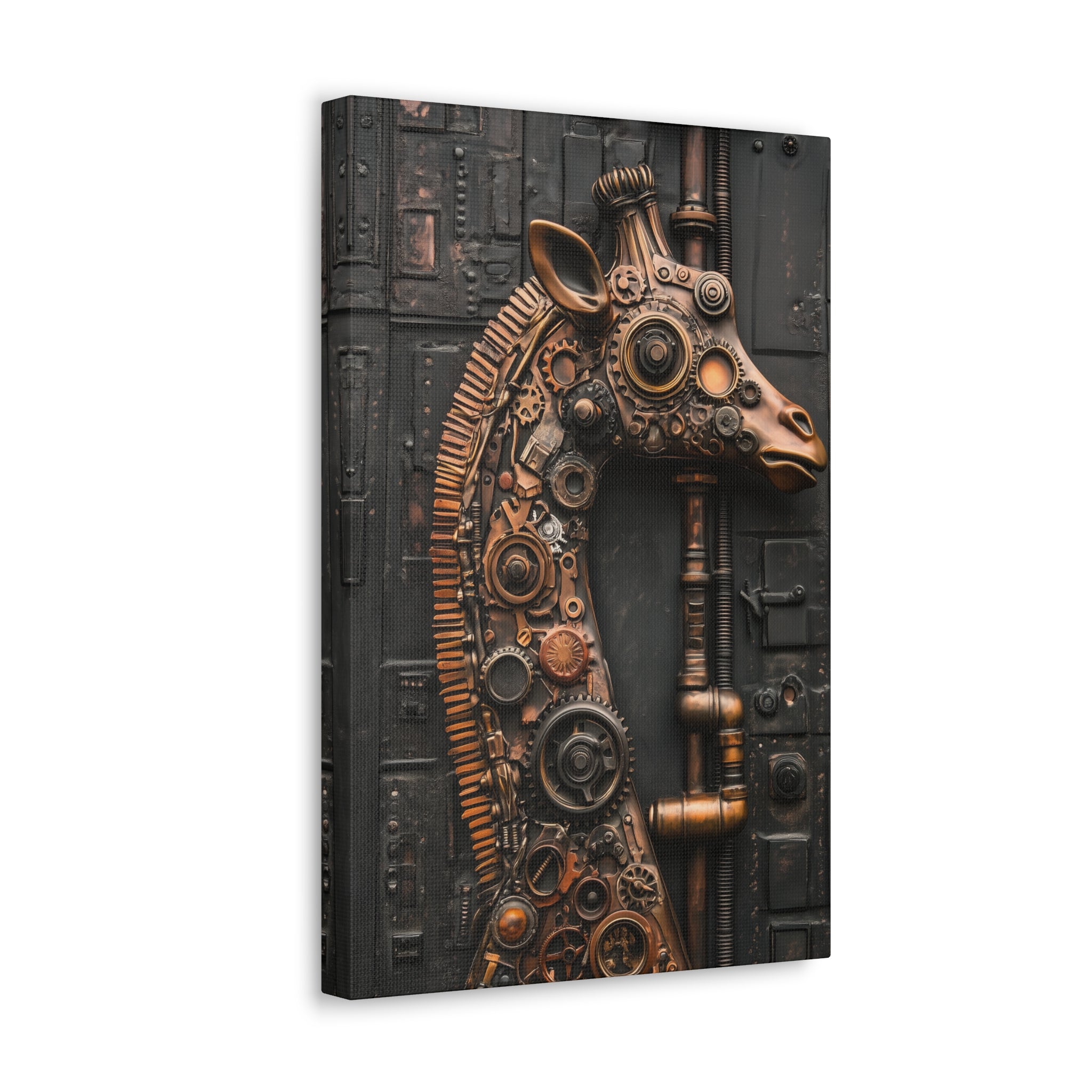 Steampunk Giraffe Canvas Wall Art - SynthFrame