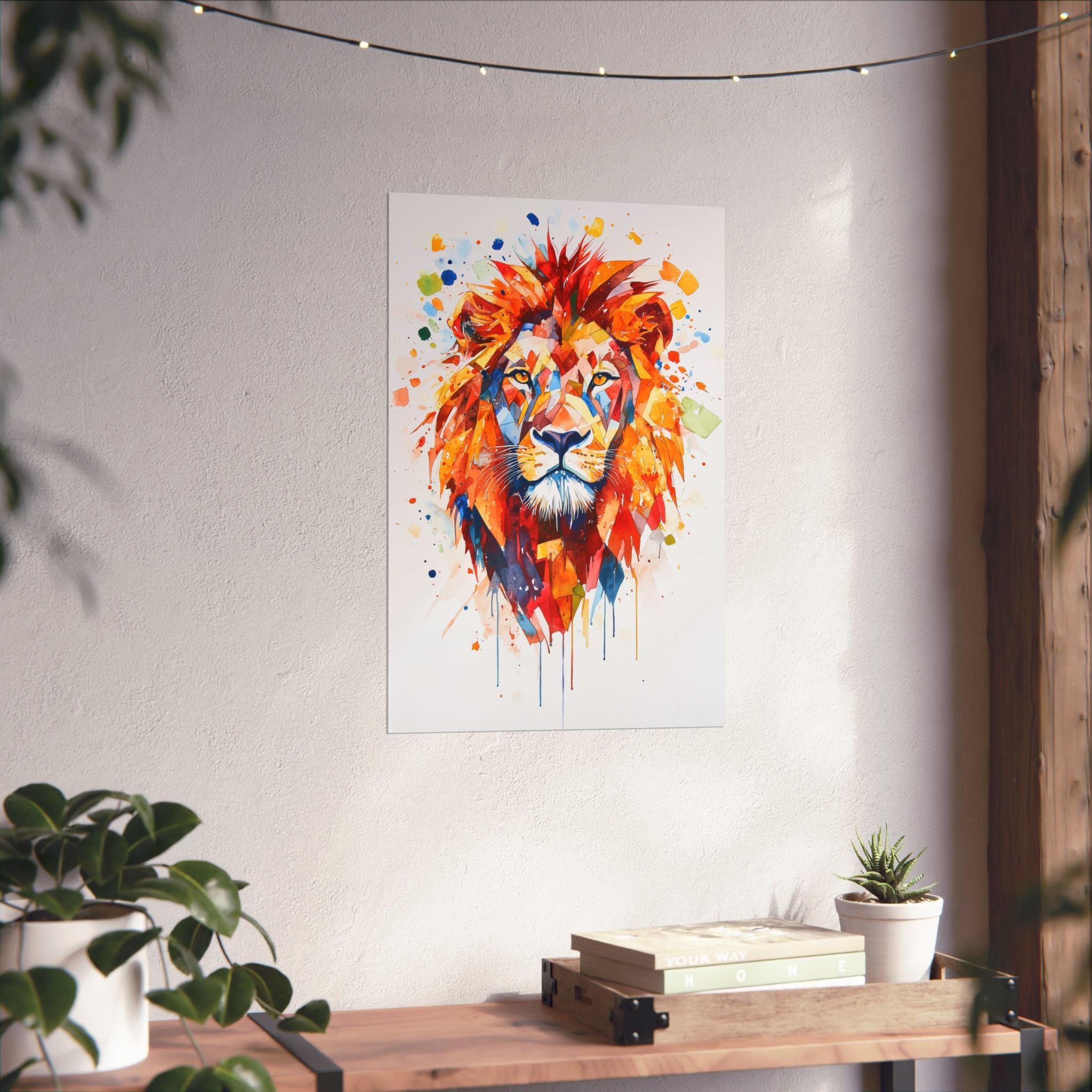 Watercolor Lion Poster