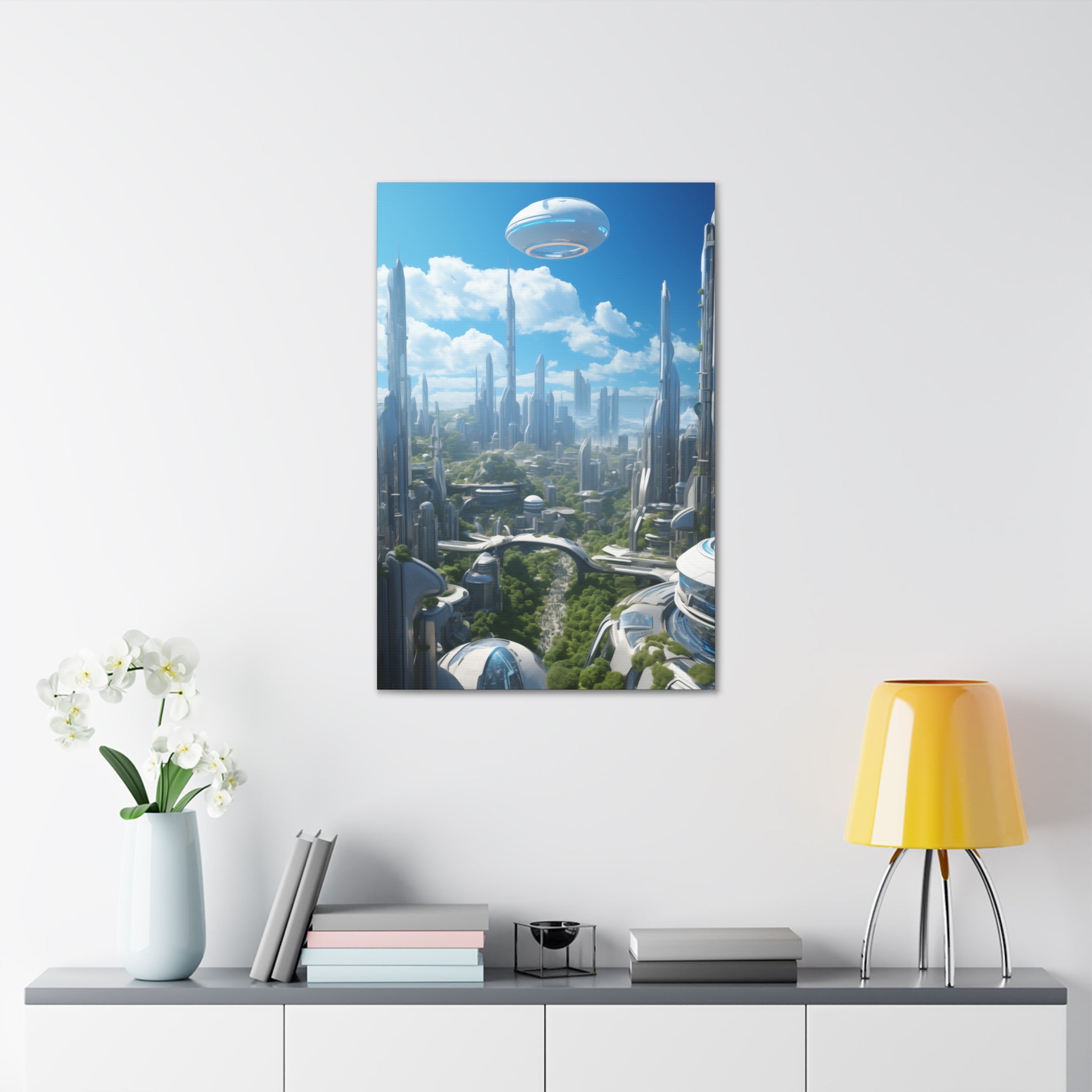 Futuristic Eco City 1 Canvas Wall Art - SynthFrame