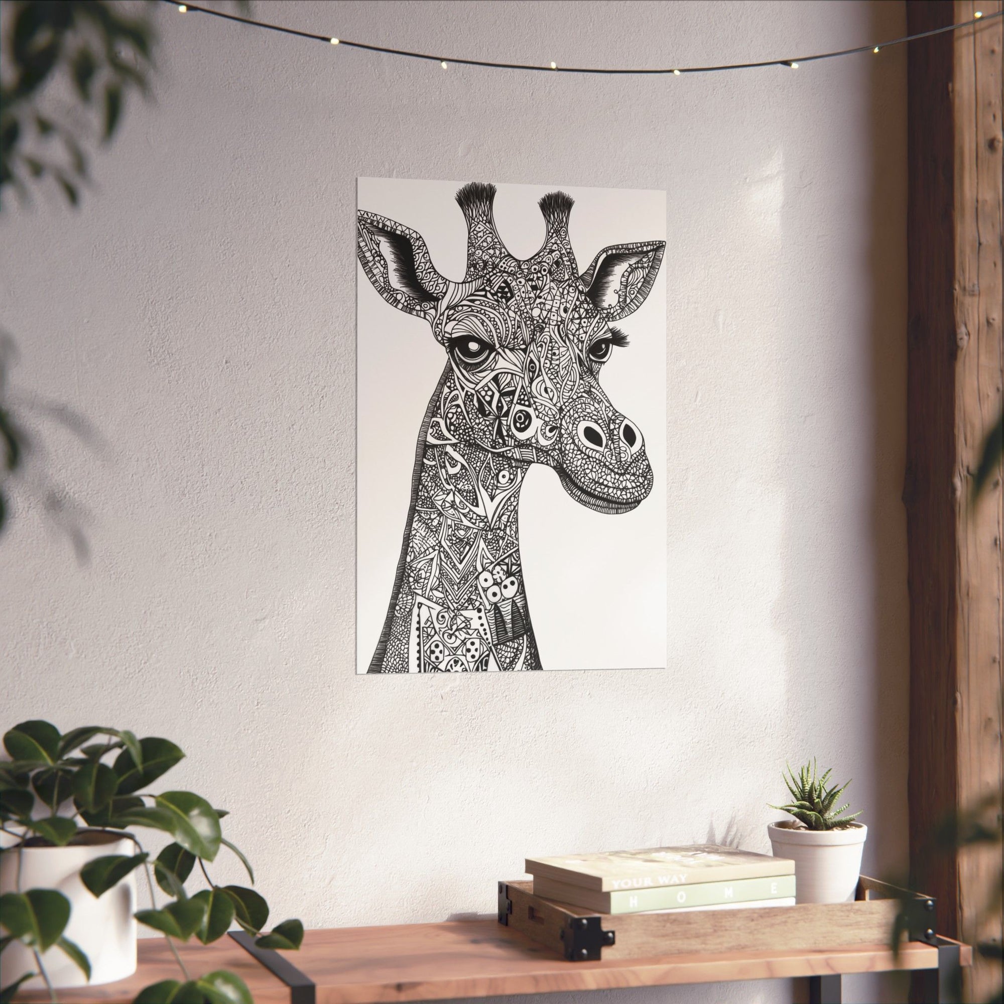 Zentangle Giraffe Poster