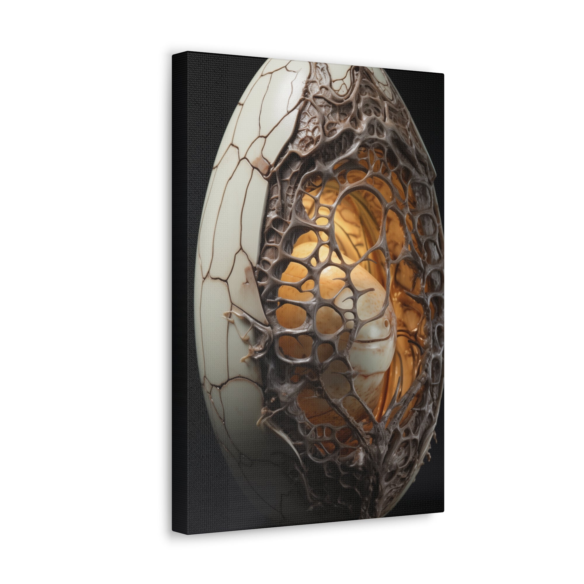 White Alien Egg 4 Canvas Wall Art - SynthFrame