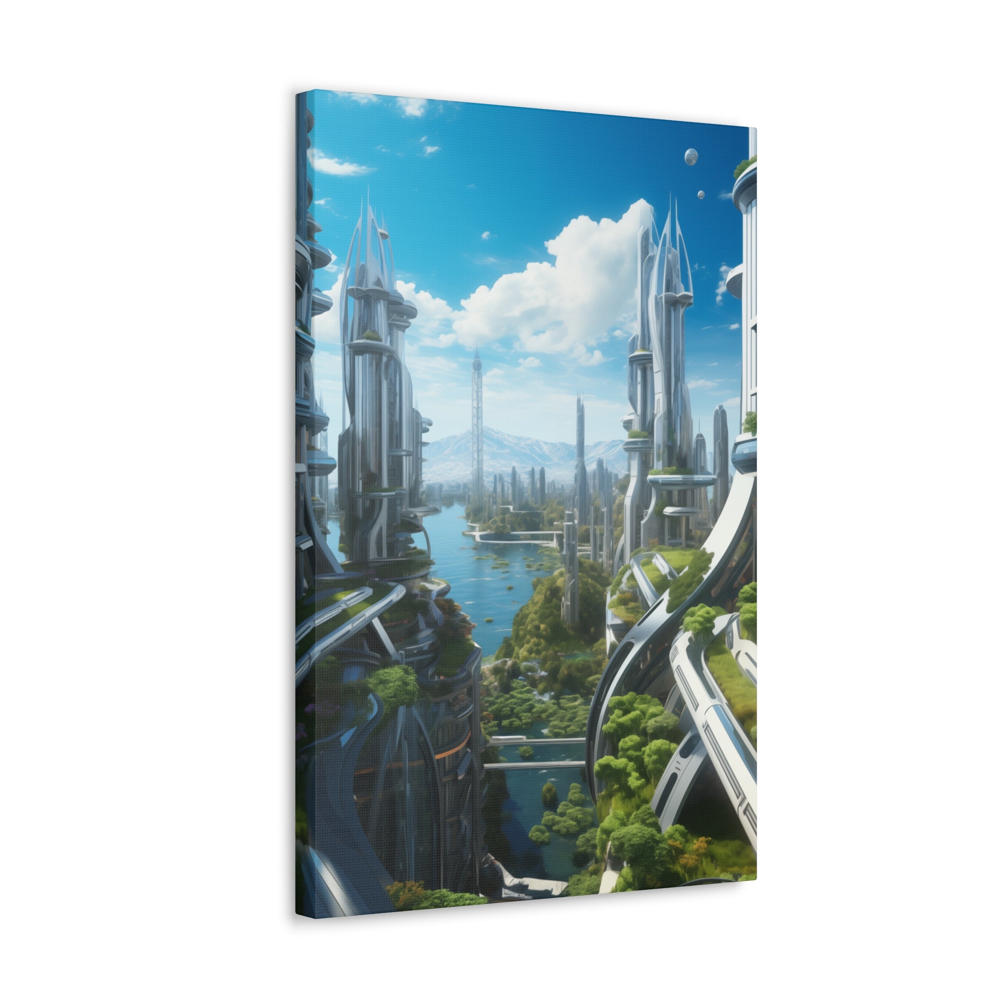 Futuristic Eco City 9 Canvas Wall Art - SynthFrame