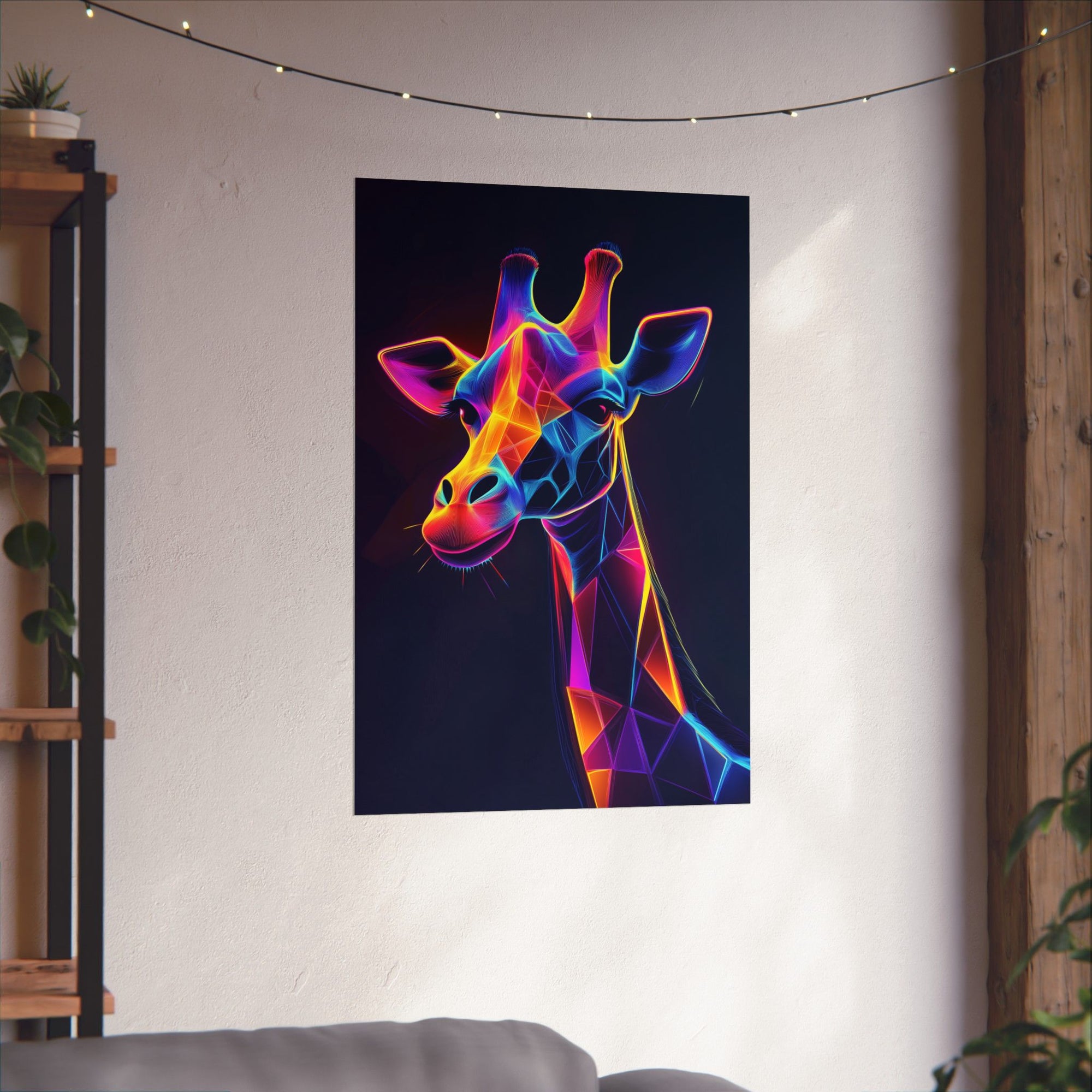 Neon Giraffe Poster