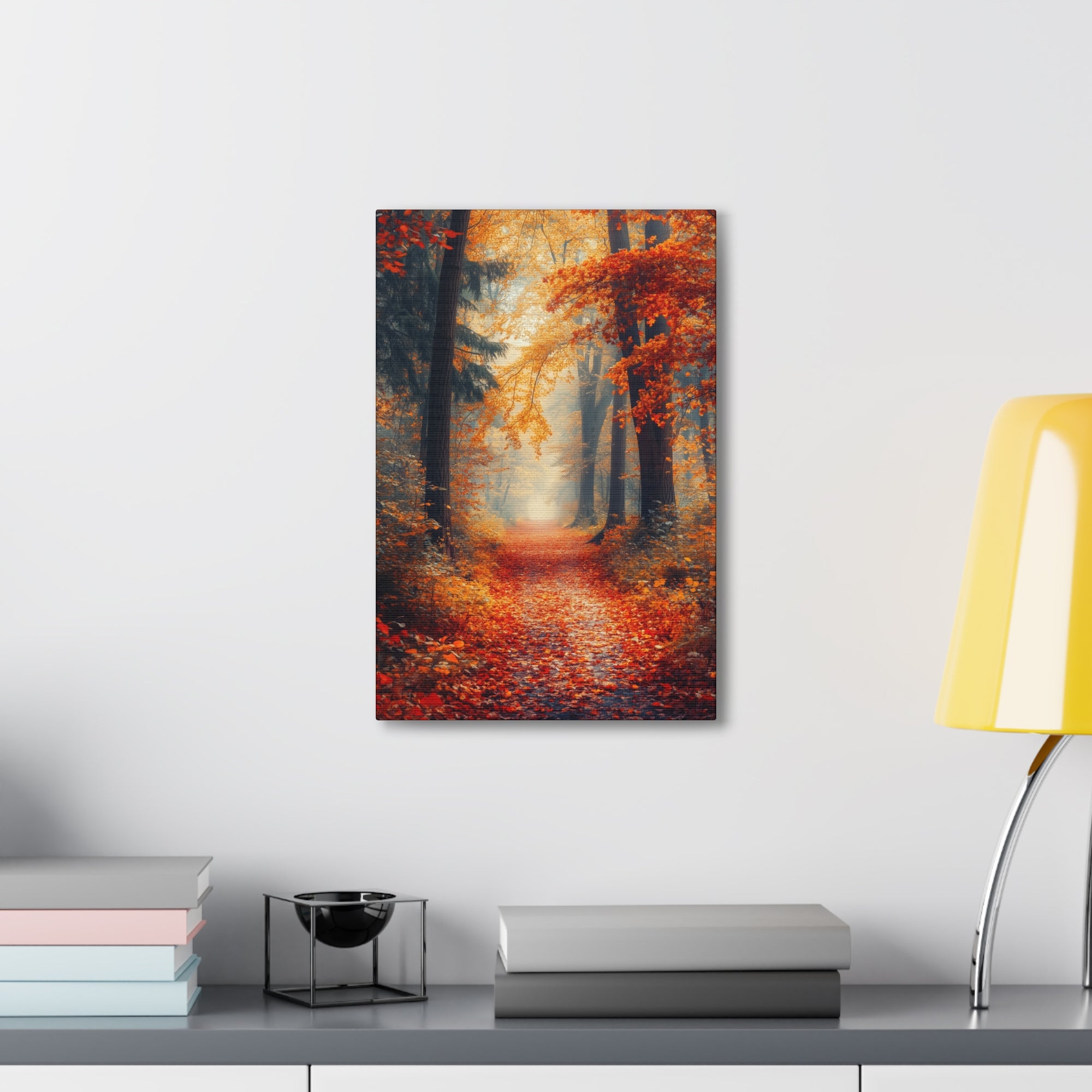 Autumn Forest Path Canvas Wall Art - SynthFrame