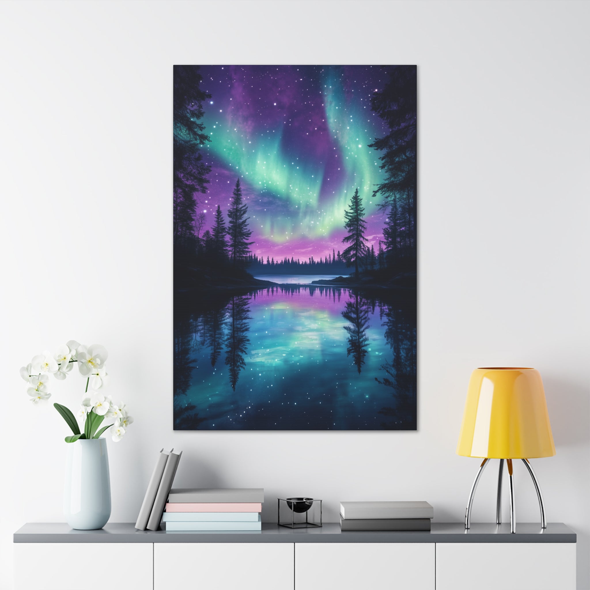 Northern Lights Wonder Canvas Wall Art - SynthFrame