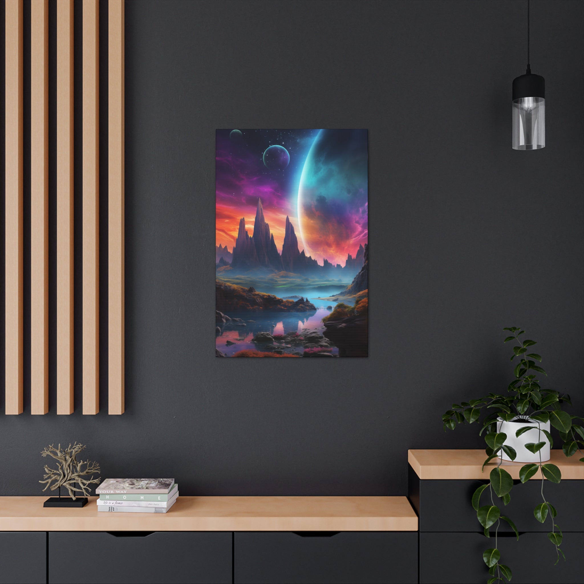 Vibrant Alien Planet 1 Canvas Wall Art - SynthFrame