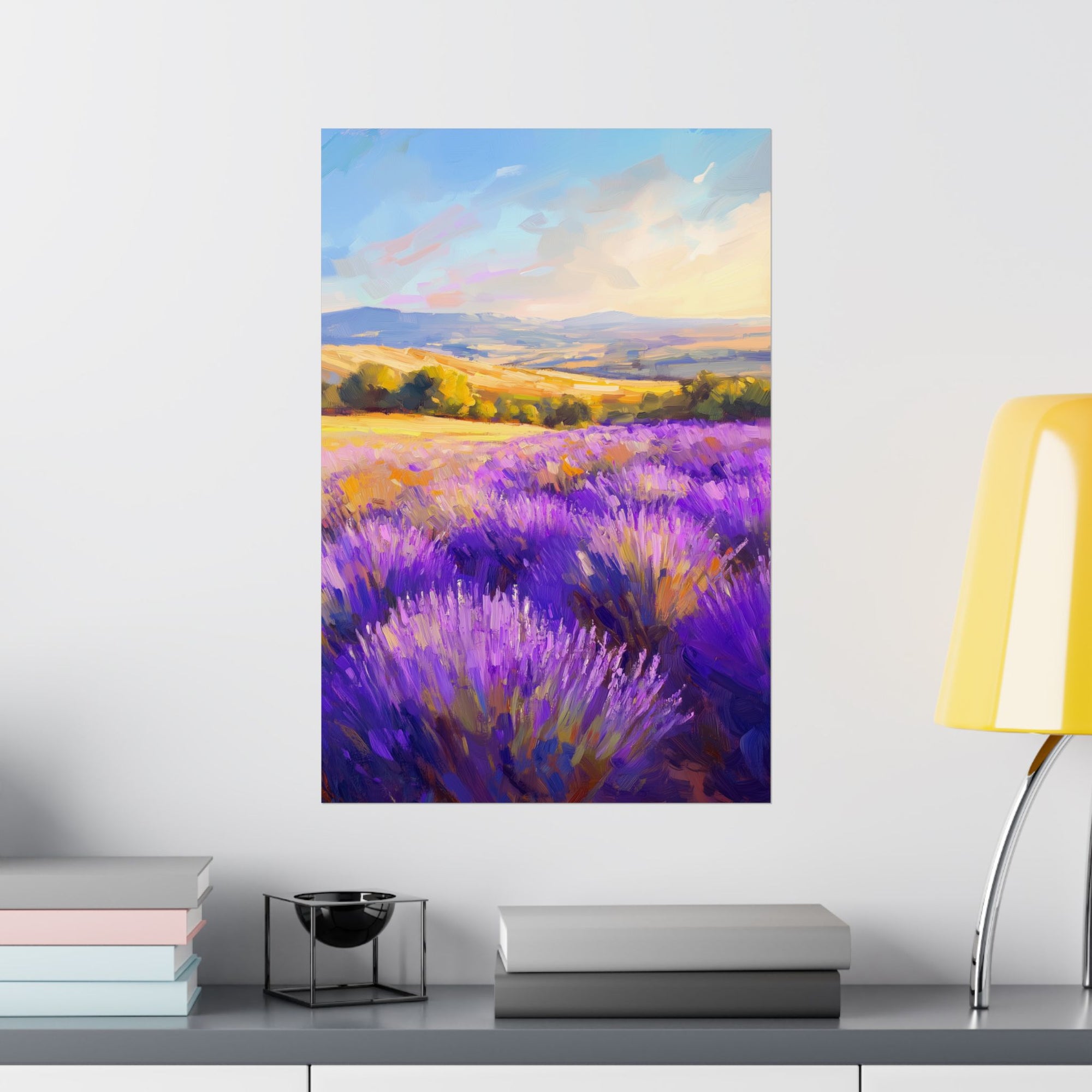 Impressionist Lavender Fields Poster Wall Art - SynthFrame