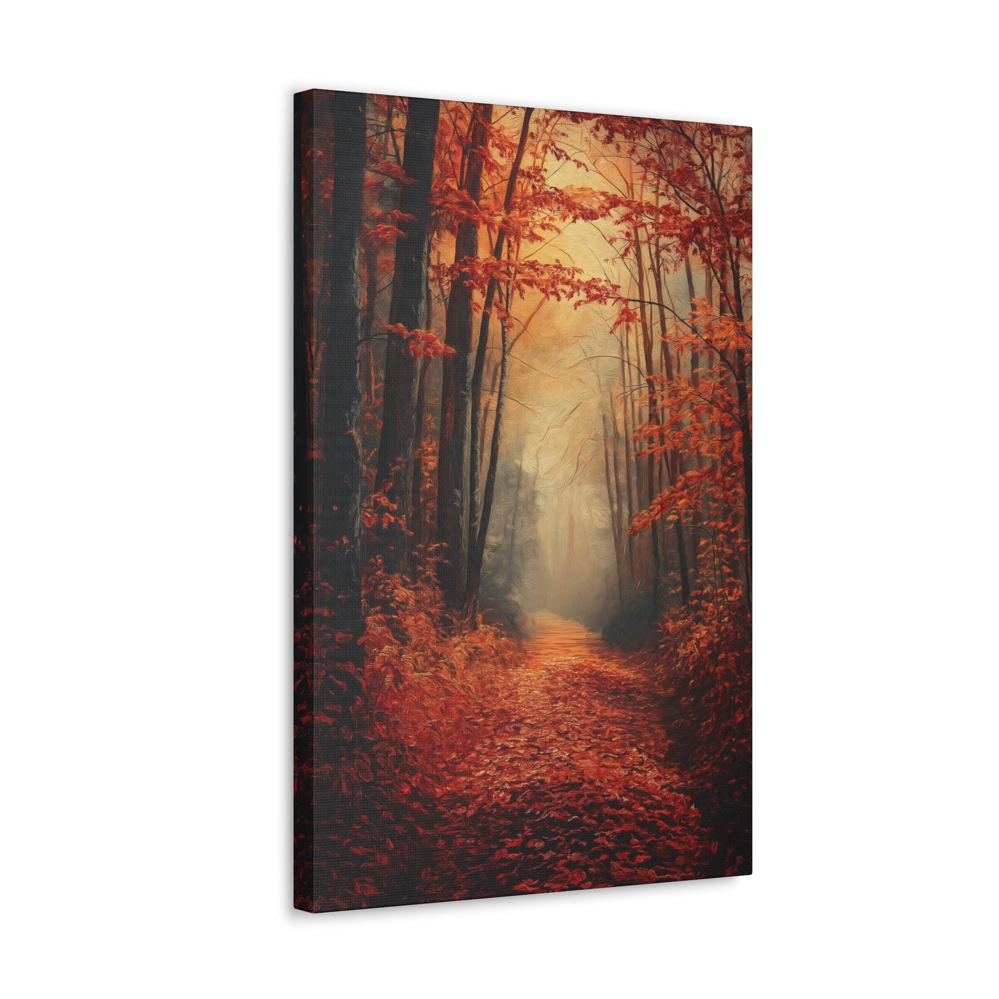 Autumn Forest Path Canvas Wall Art - SynthFrame