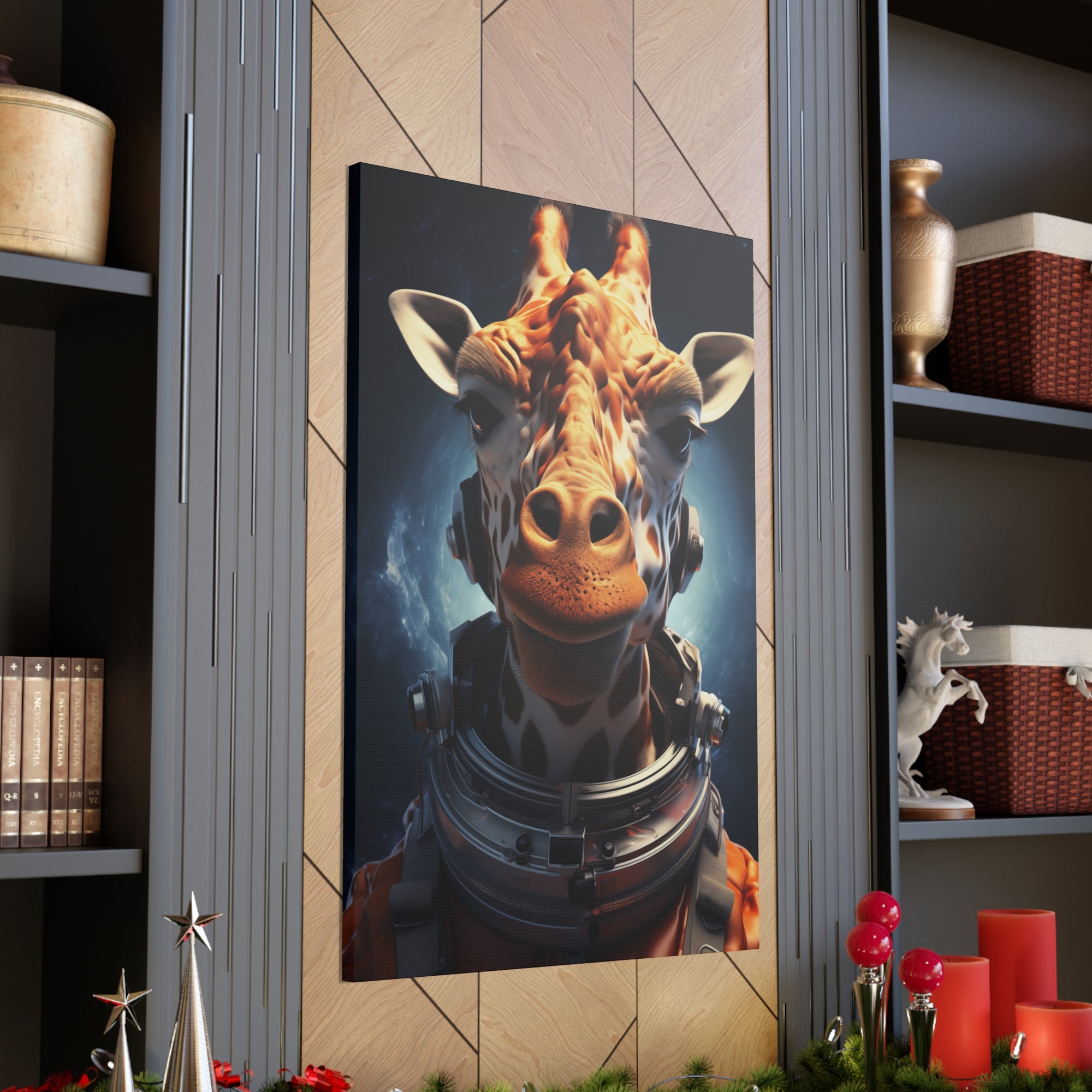 AstroGiraffe 1 Canvas Wall Art - SynthFrame