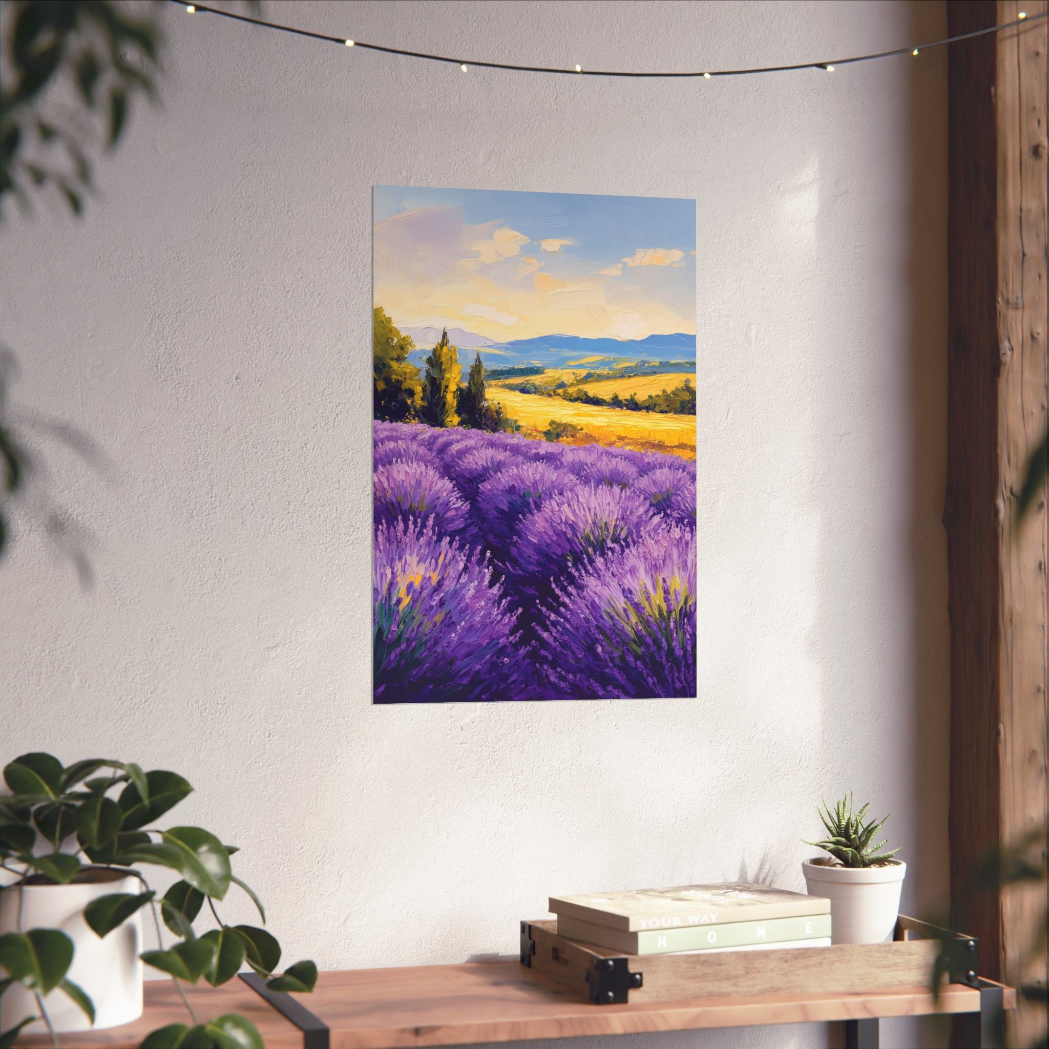 Impressionist Lavender Fields Poster Wall Art - SynthFrame