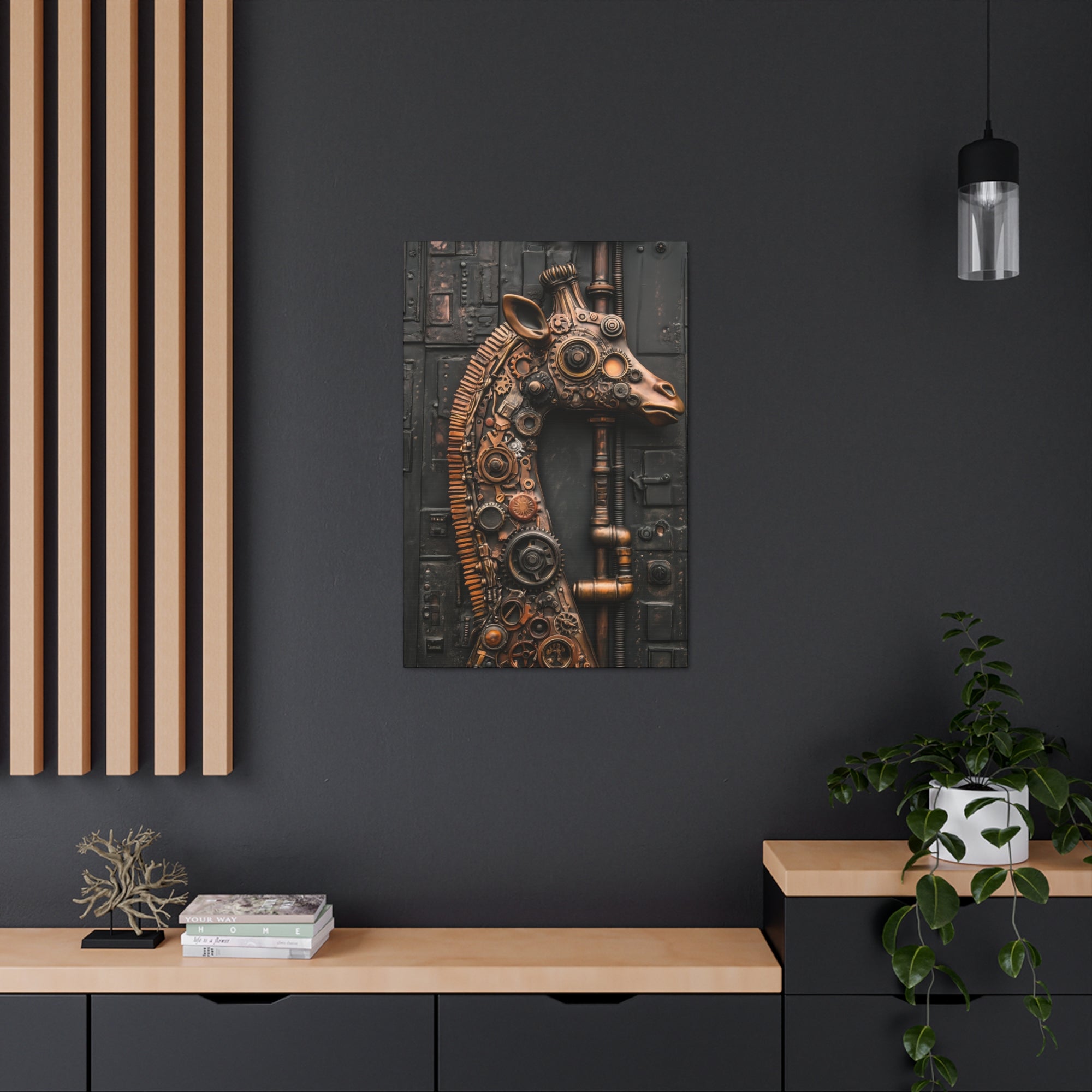 Steampunk Giraffe Canvas Wall Art - SynthFrame