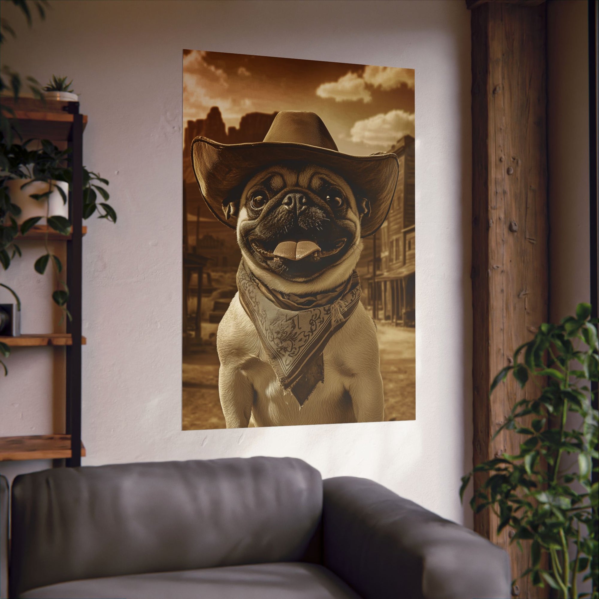 Wild West Pug Poster