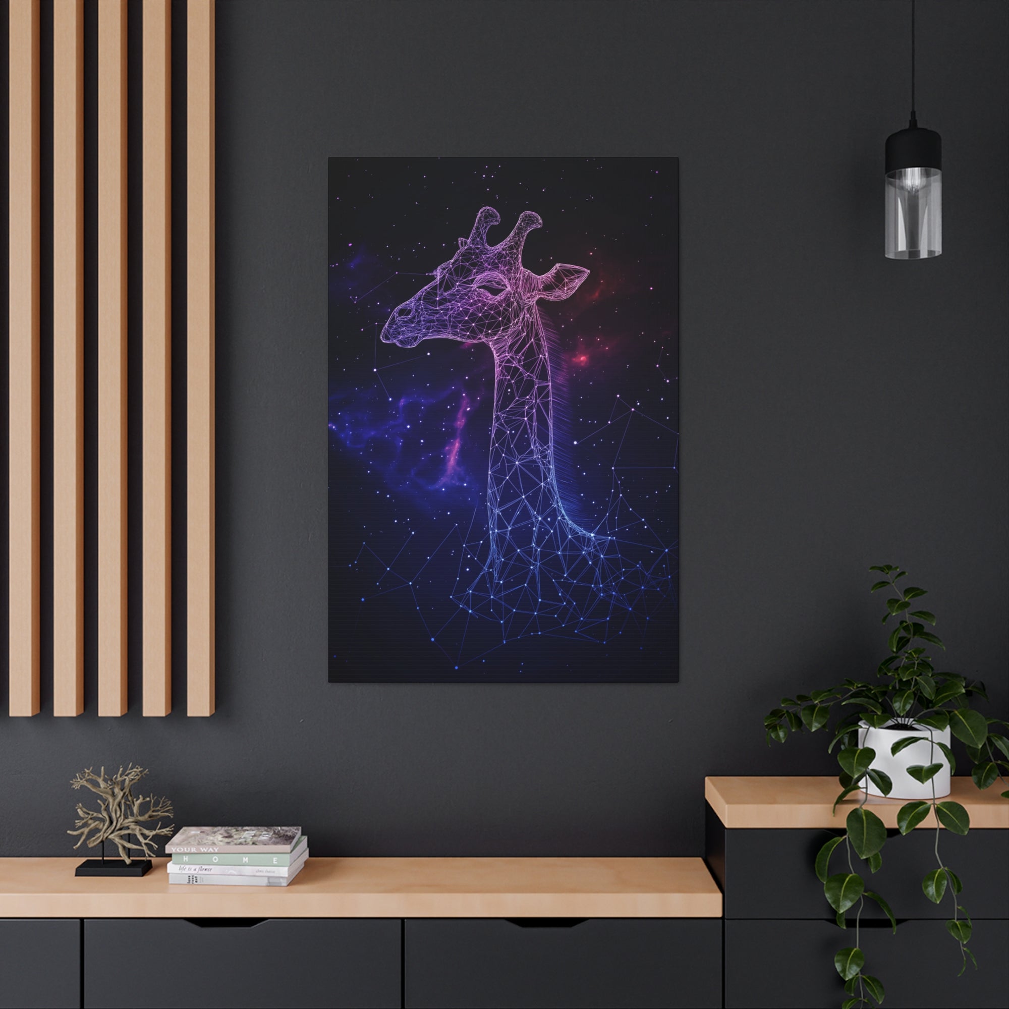 Constellation Giraffe Canvas Wall Art - SynthFrame