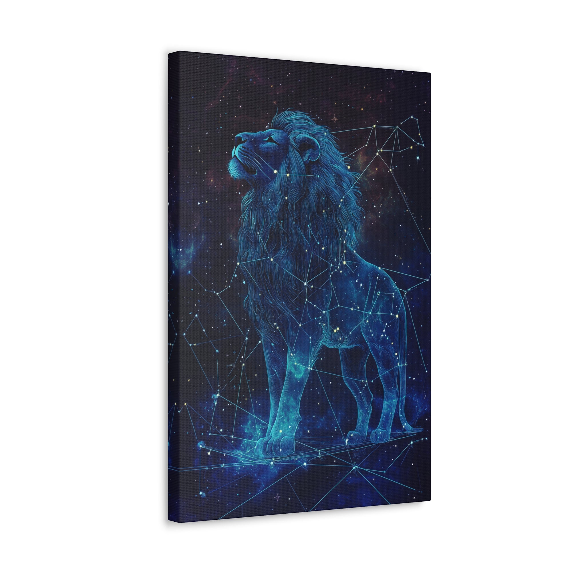 Constellation Lion Canvas Wall Art - SynthFrame