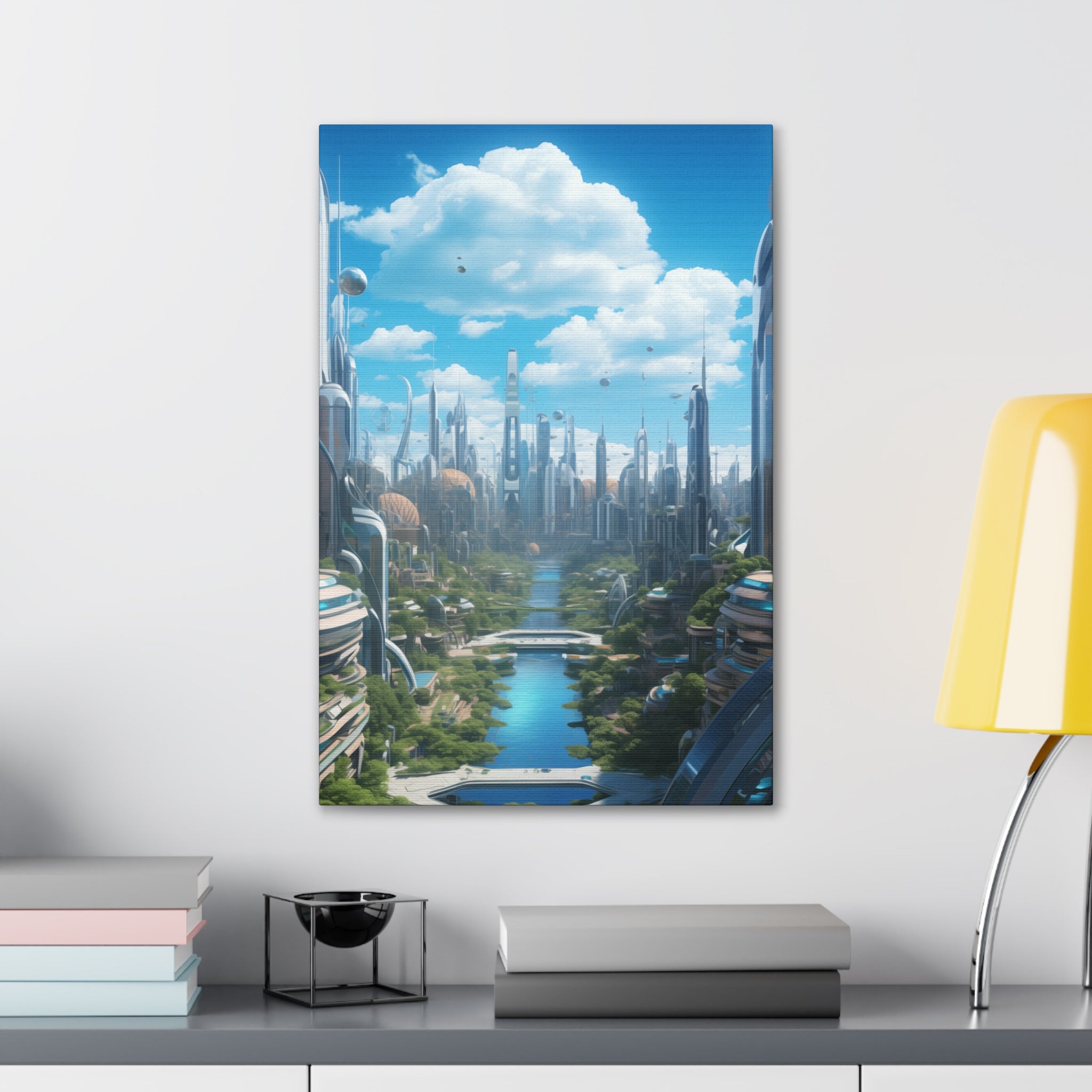 Futuristic Eco City 4 Canvas Wall Art - SynthFrame