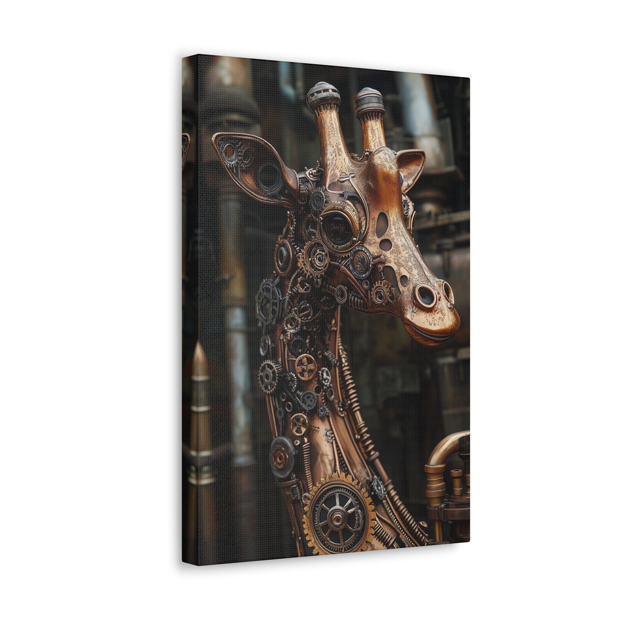 Steampunk Giraffe Canvas Wall Art - SynthFrame