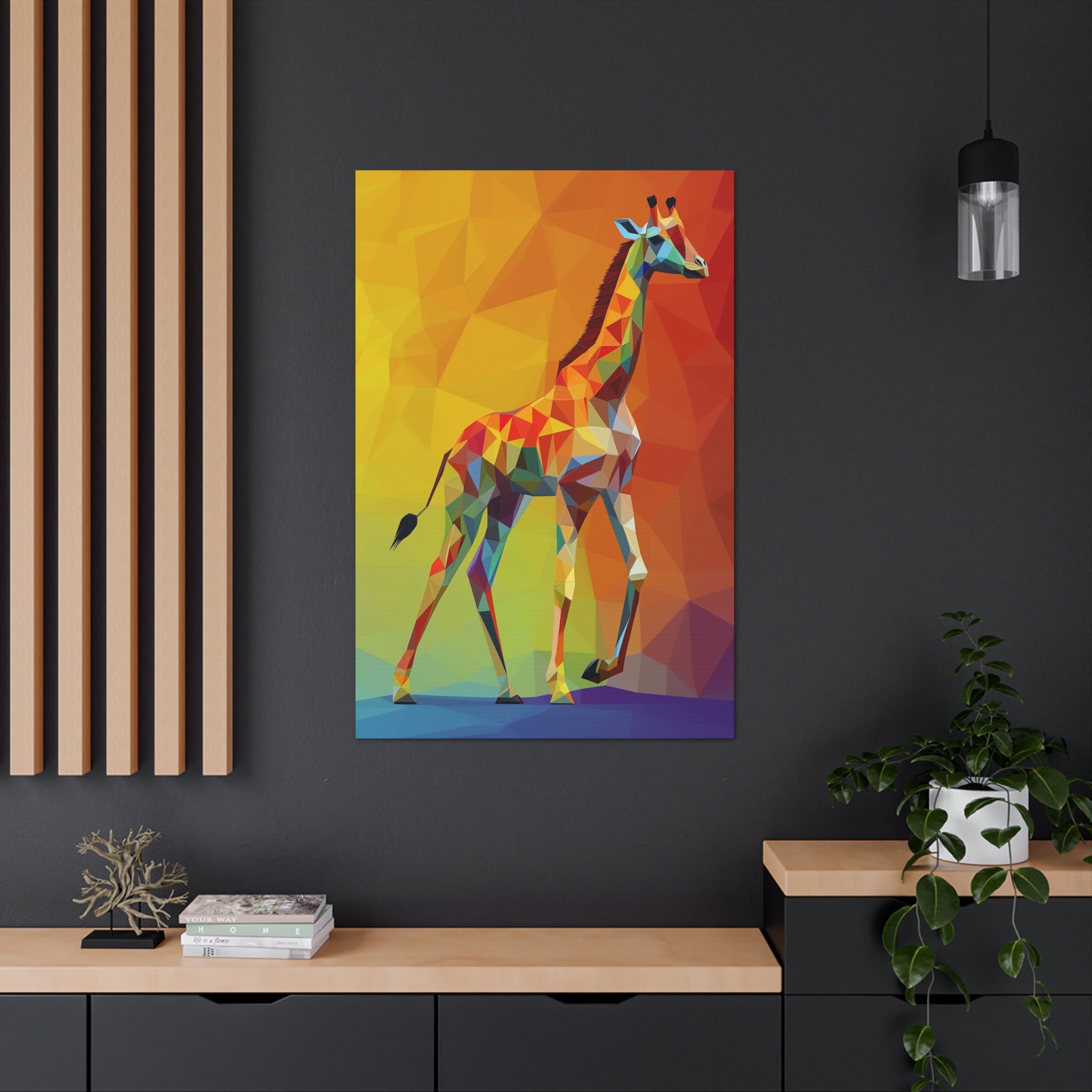 Crystalline Giraffe Canvas Wall Art - SynthFrame