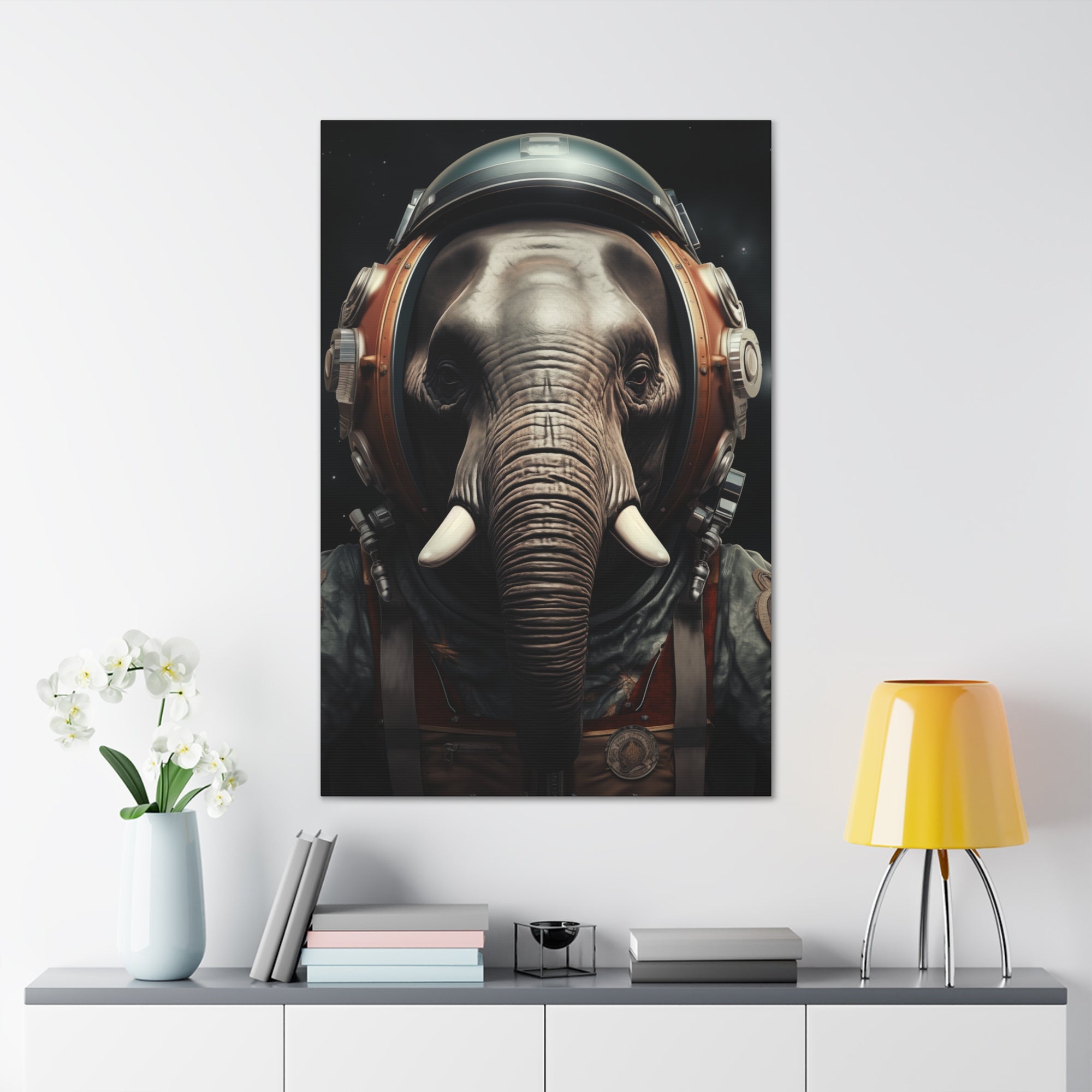 AstroElephant 2 Canvas Wall Art - SynthFrame