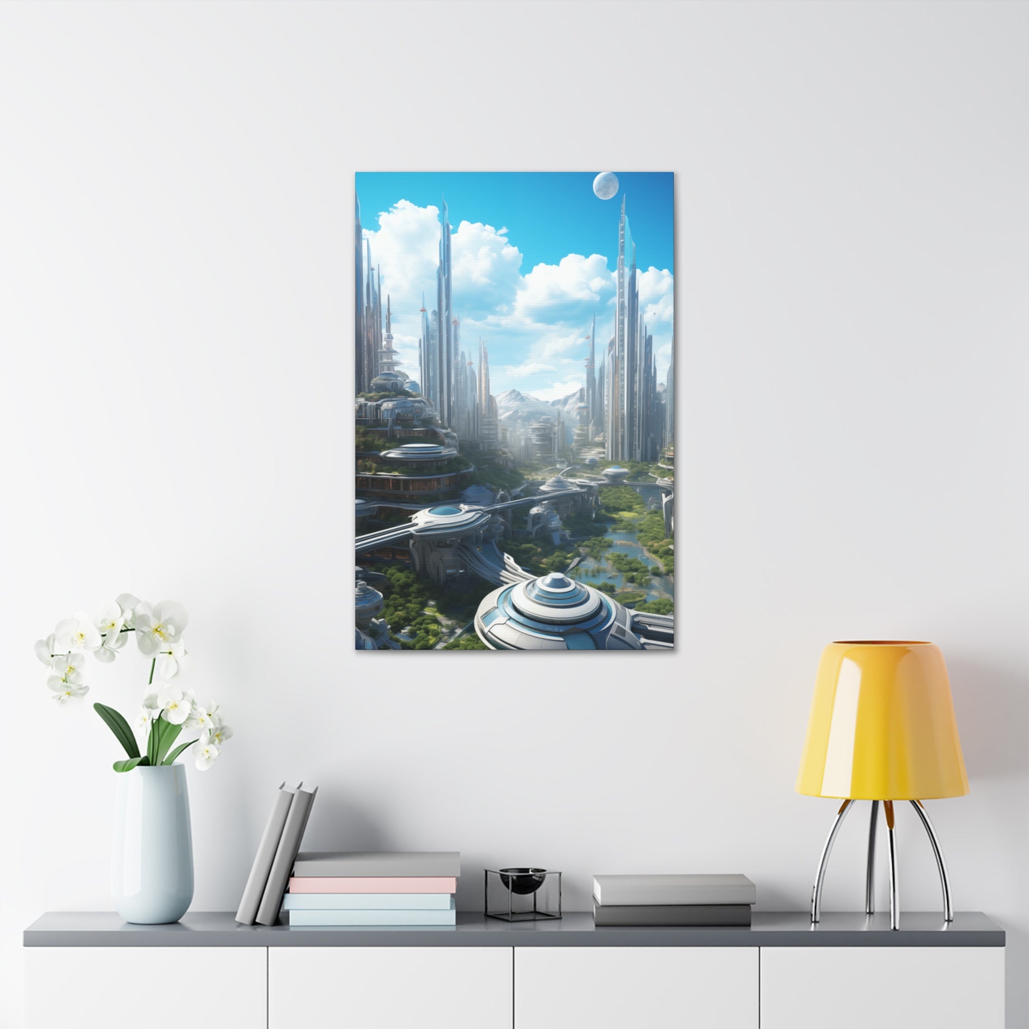 Futuristic Eco City 6 Canvas Wall Art - SynthFrame