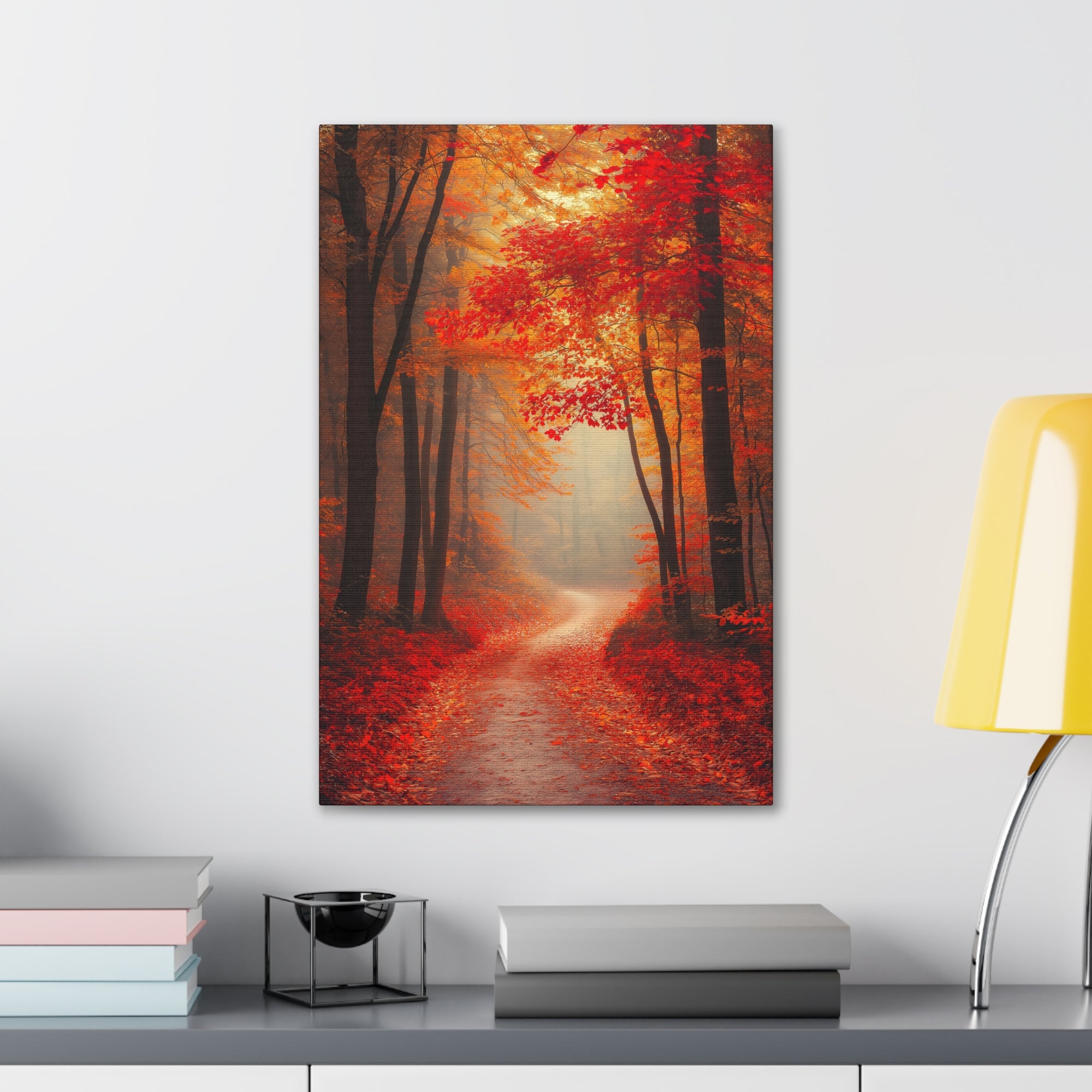 Autumn Forest Path Canvas Wall Art - SynthFrame