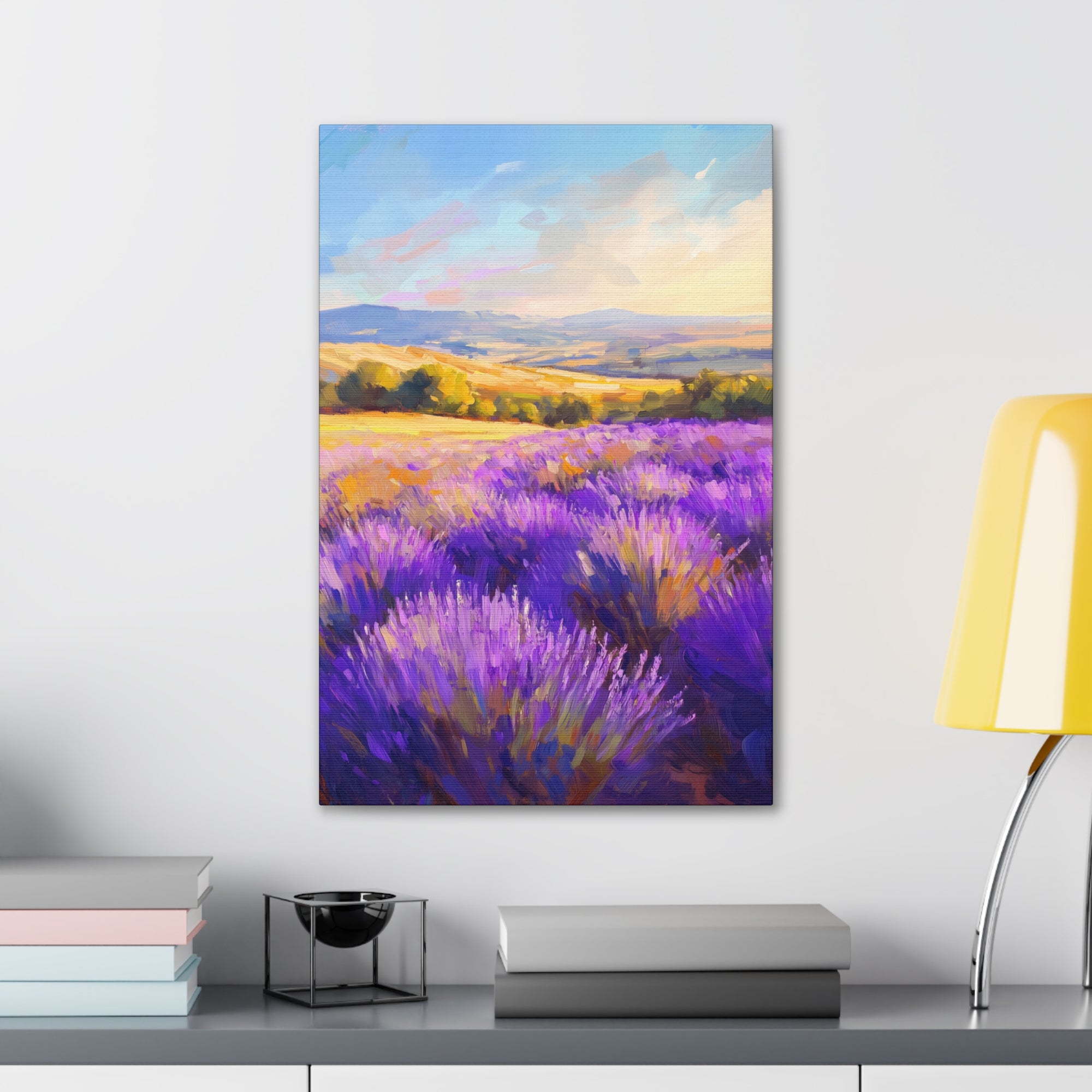 Impressionist Lavender Fields Canvas Wall Art - SynthFrame