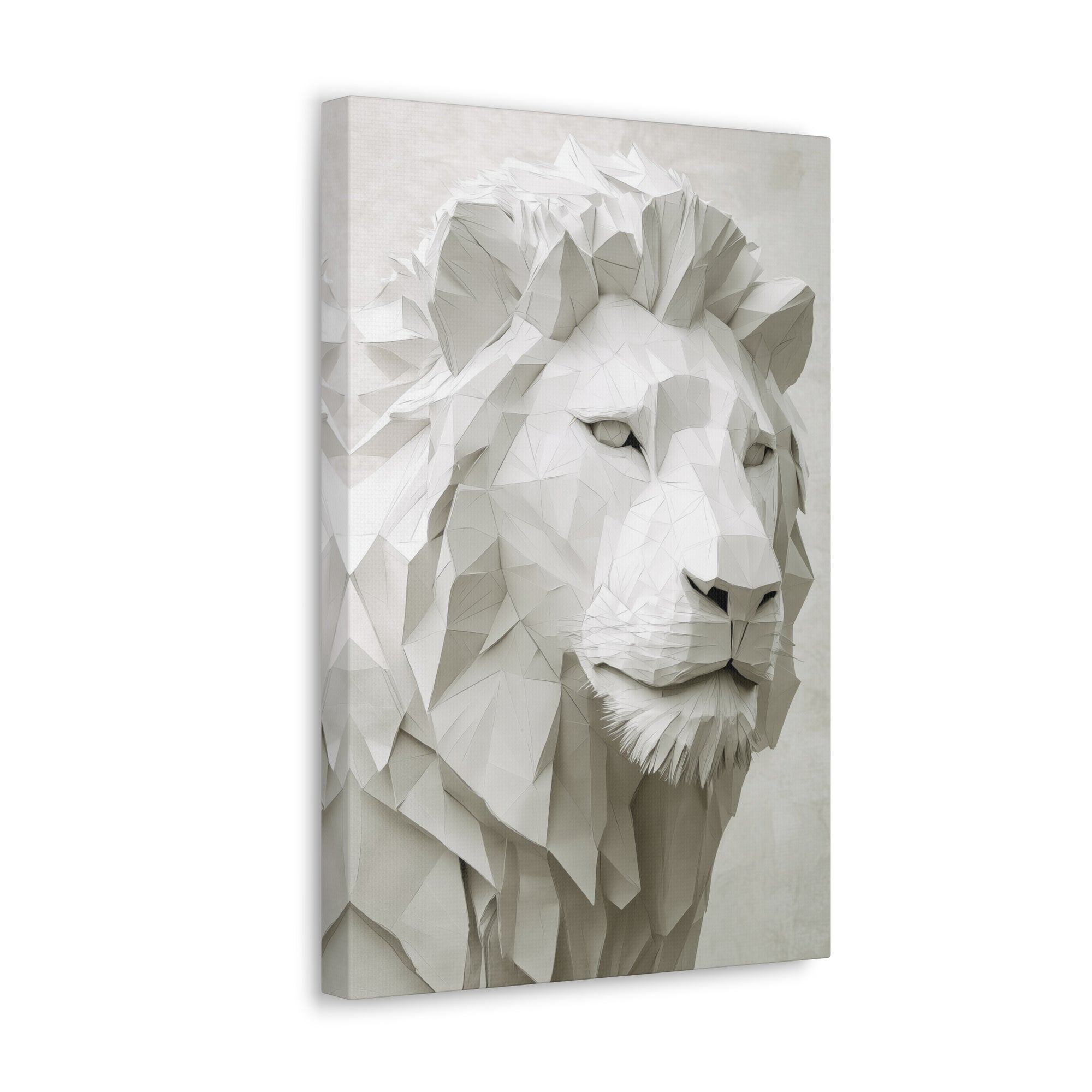 Folded Lion Canvas Wall Art - SynthFrame