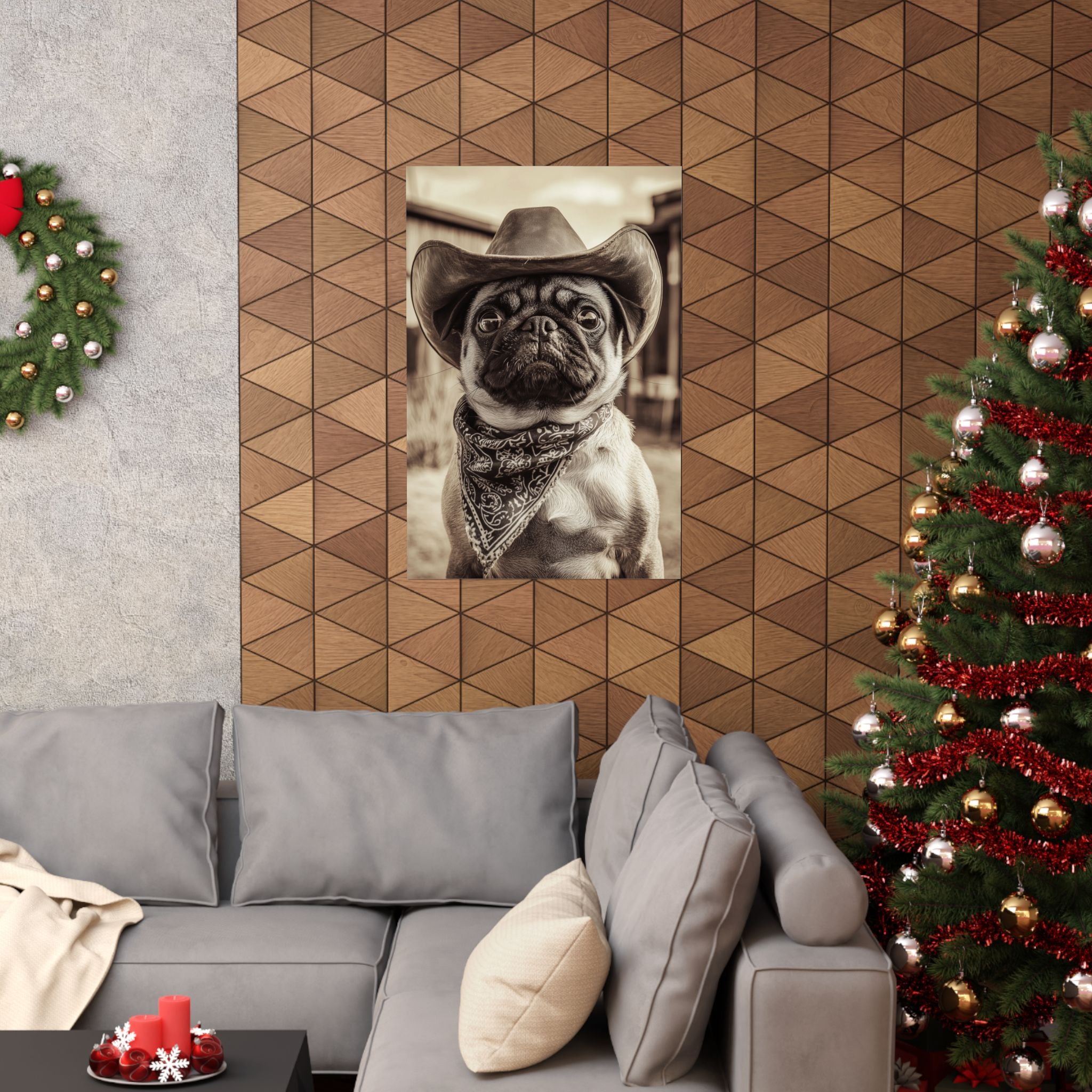 Wild West Pug Poster