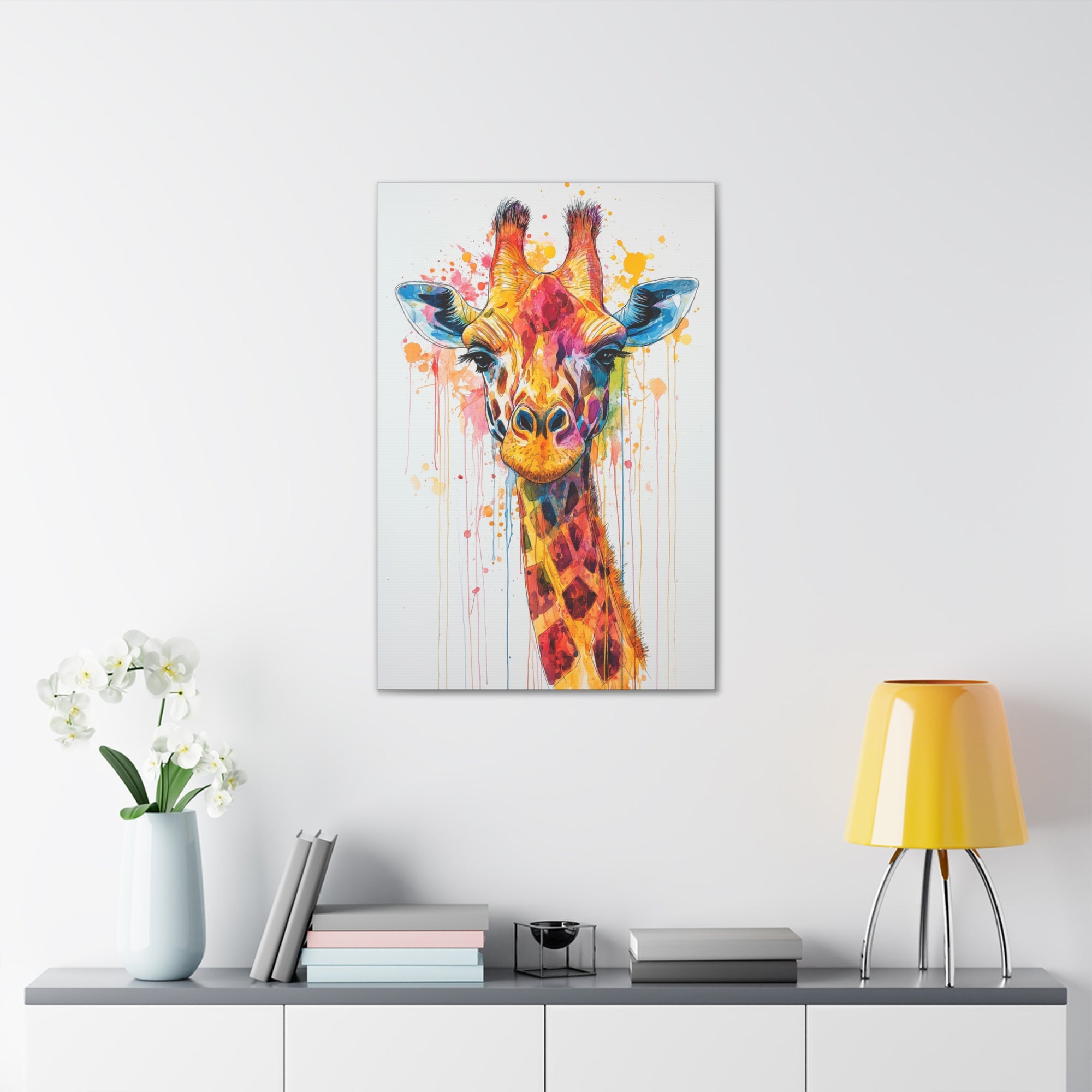 Watercolor Giraffe Canvas Wall Art - SynthFrame