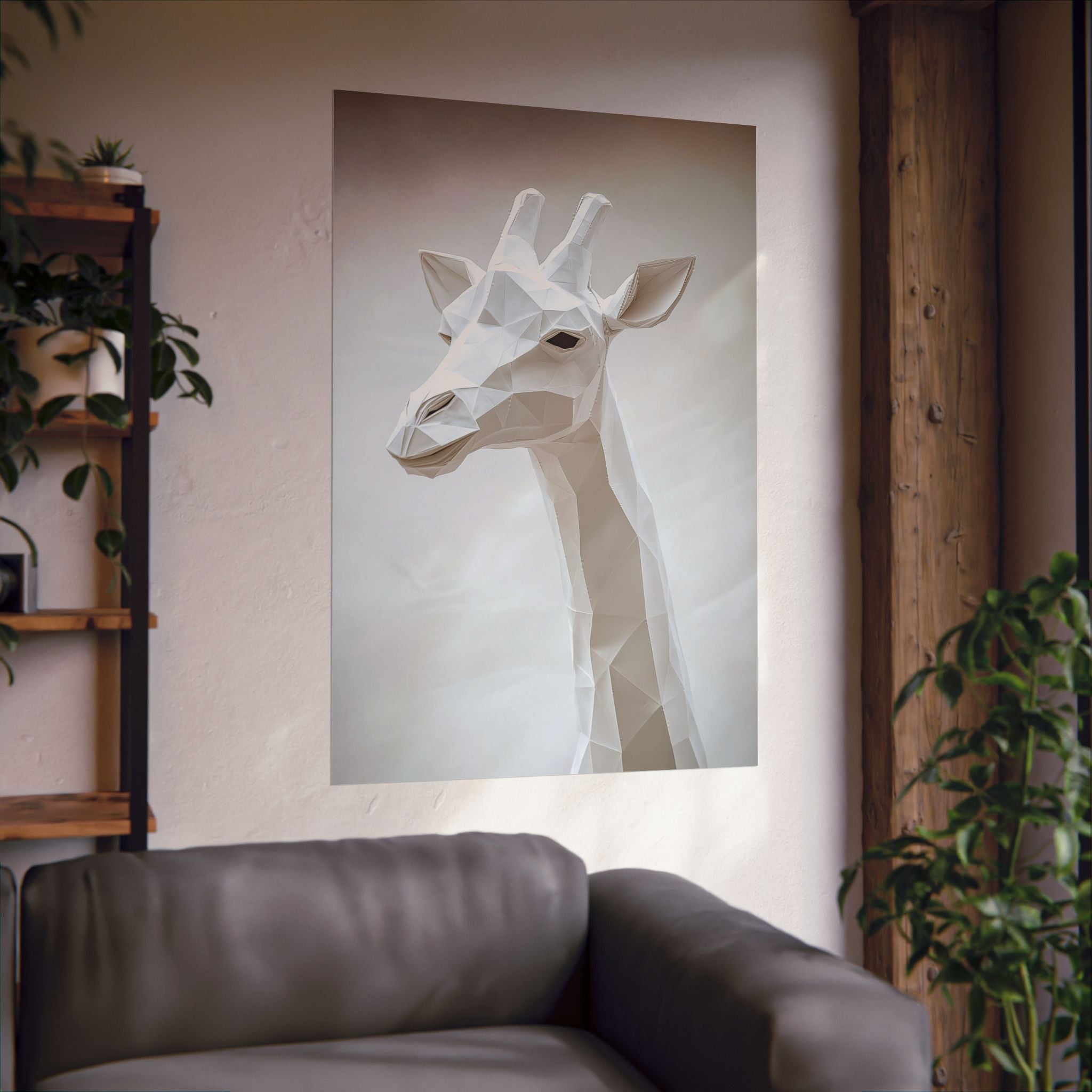 Folded Giraffe Poster