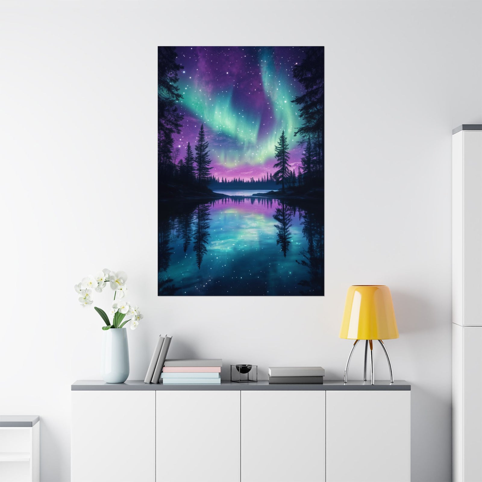 Northern Lights Wonder Poster Wall Art - SynthFrame