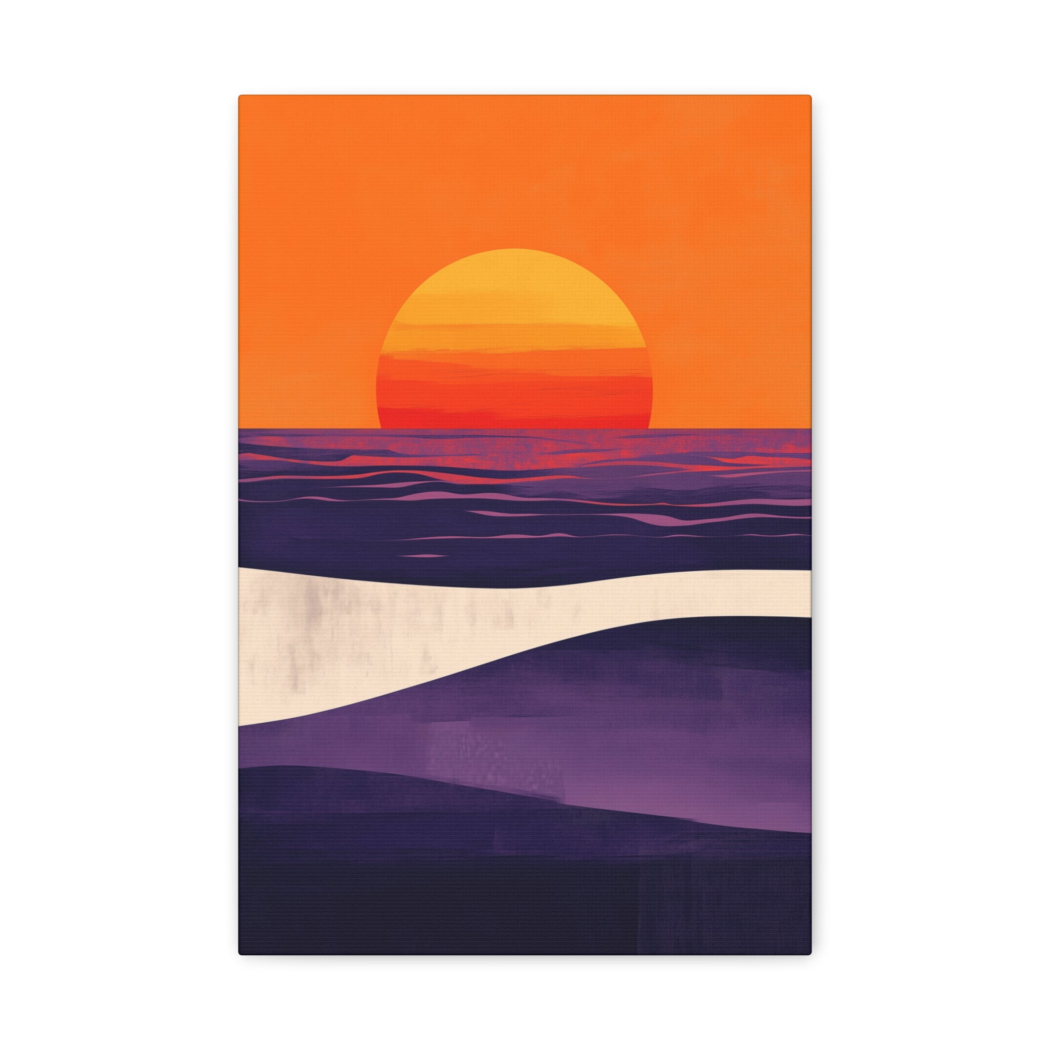 Abstract Coastal Sunset Canvas Wall Art - SynthFrame