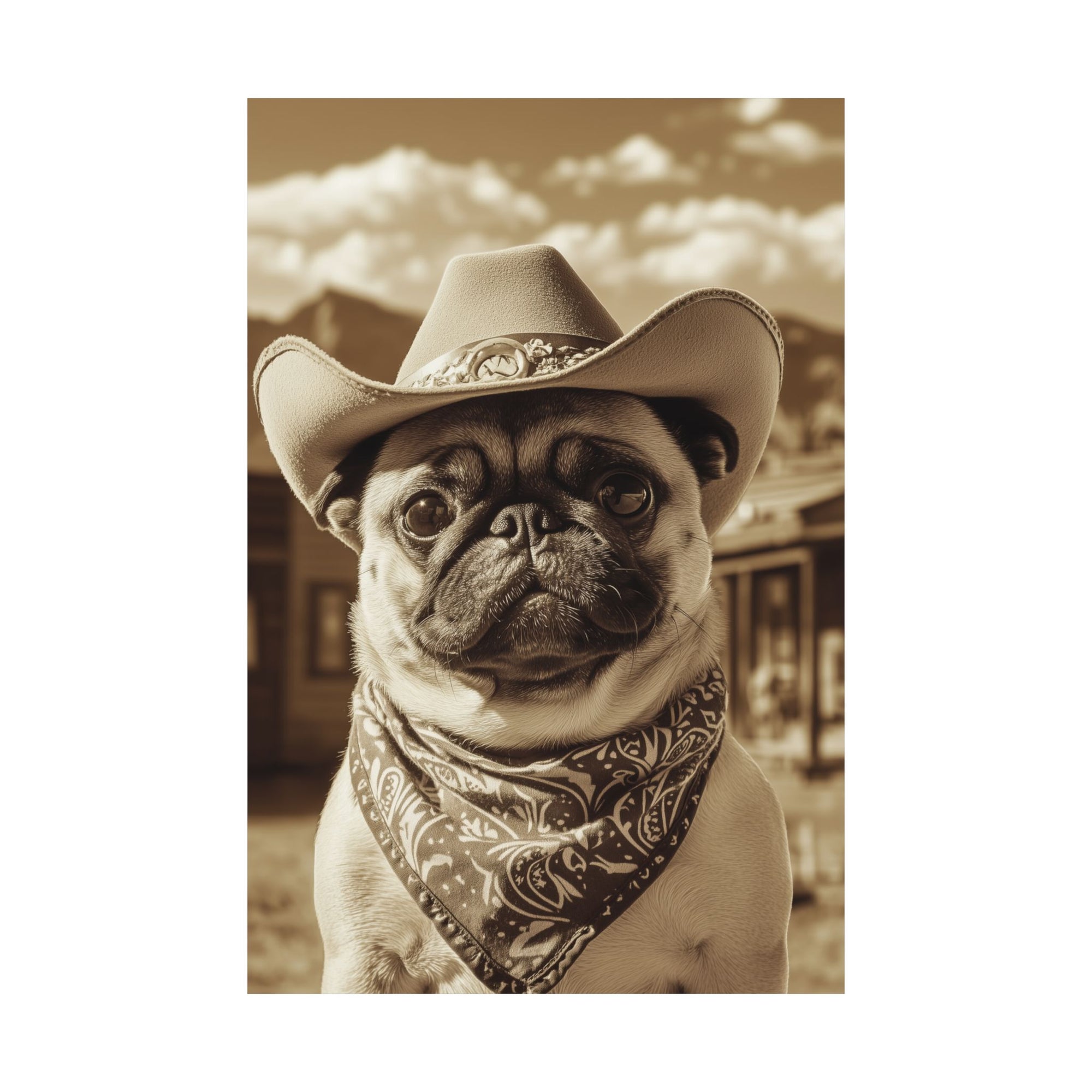 Wild West Pug Poster