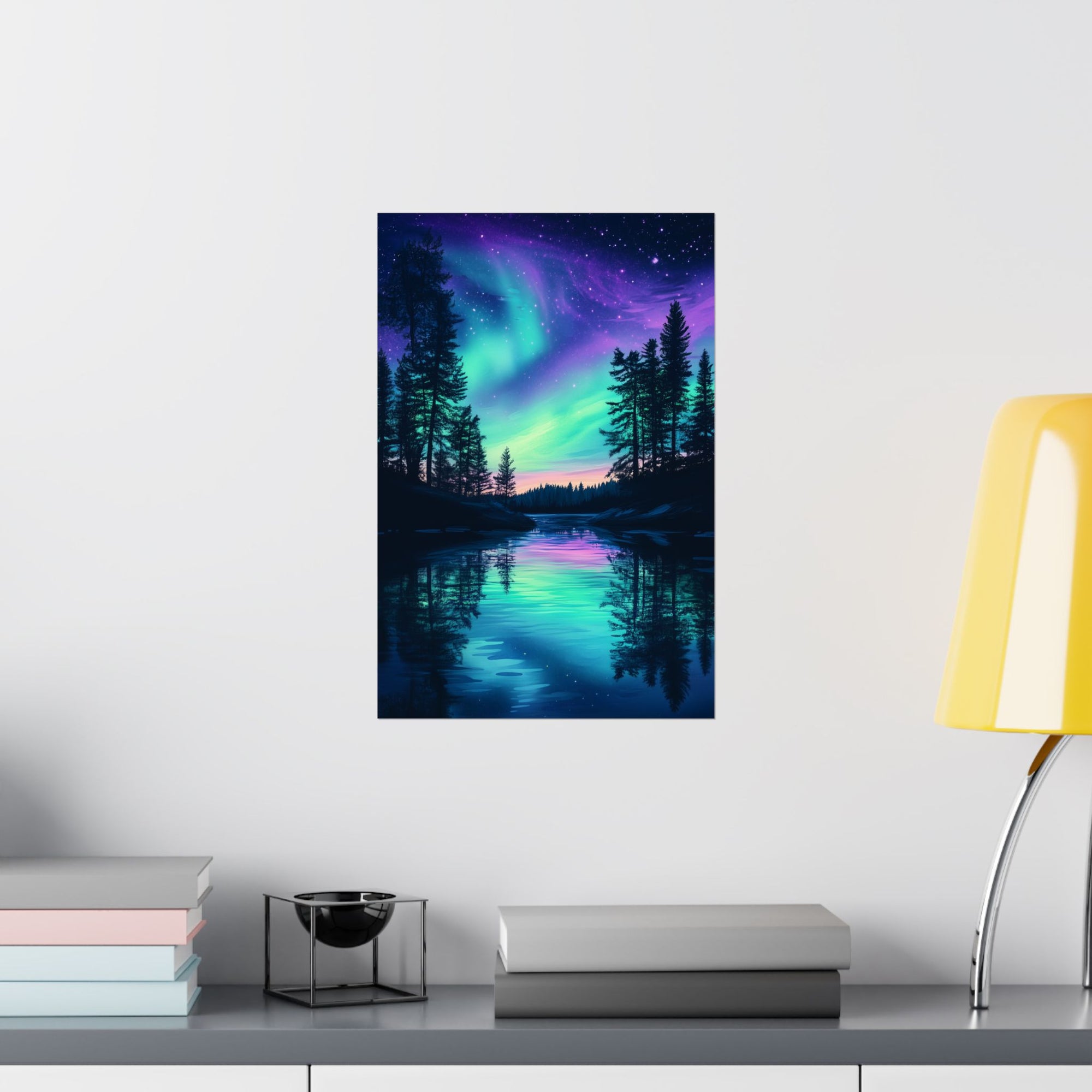 Northern Lights Wonder Poster Wall Art - SynthFrame