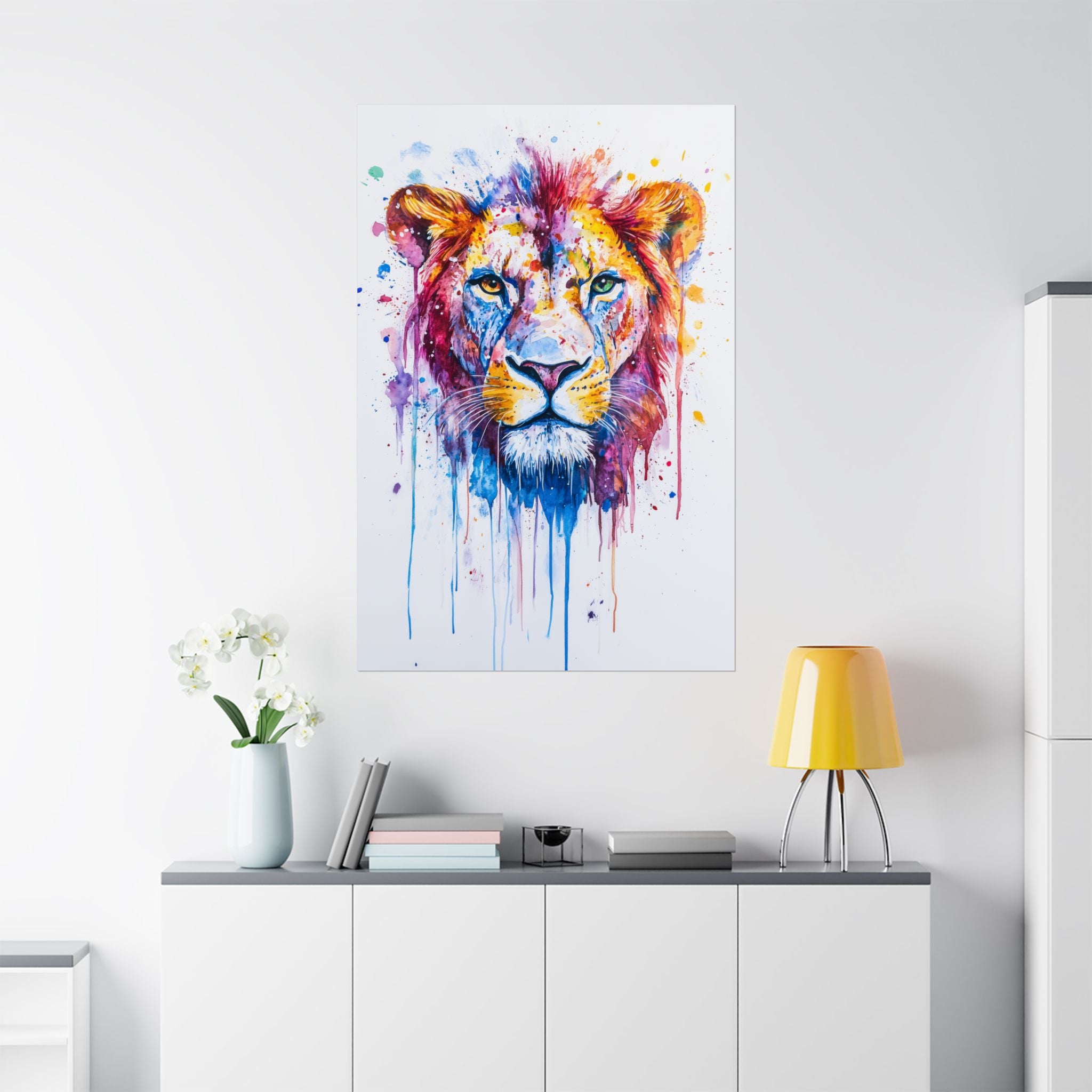 Watercolor Lion Poster