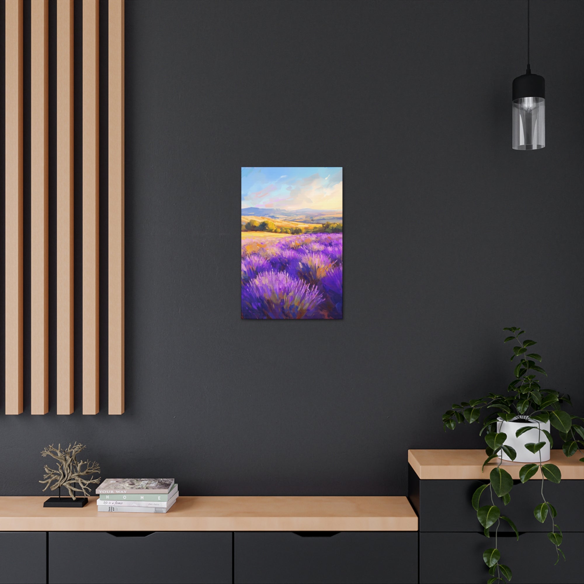 Impressionist Lavender Fields Canvas Wall Art - SynthFrame