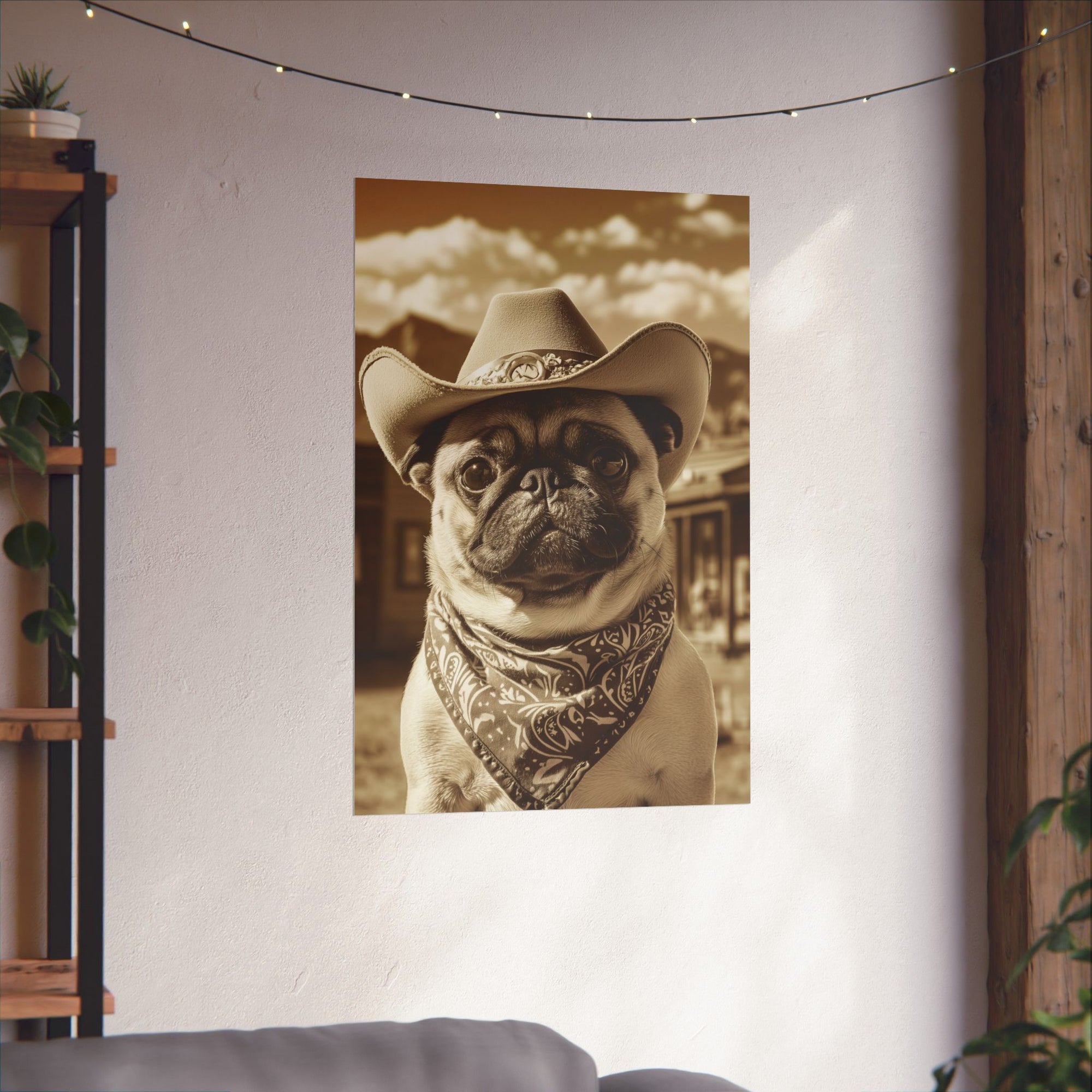 Wild West Pug Poster