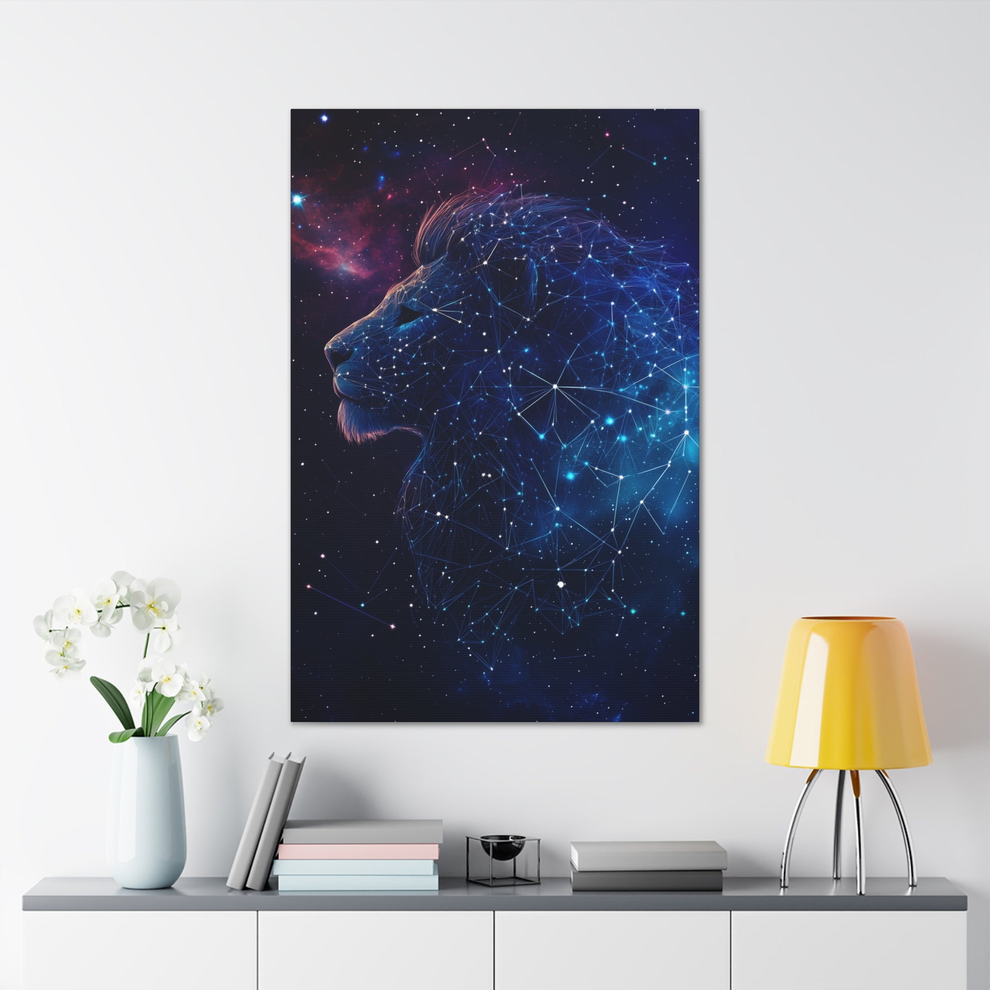 Constellation Lion Canvas Wall Art - SynthFrame