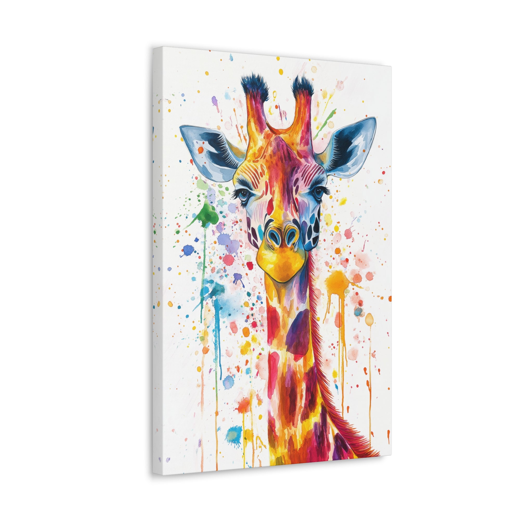 Watercolor Giraffe Canvas Wall Art - SynthFrame