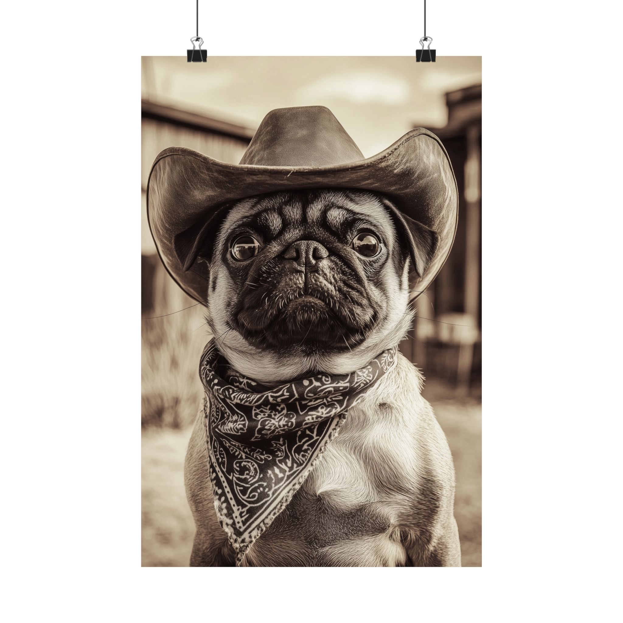 Wild West Pug Poster