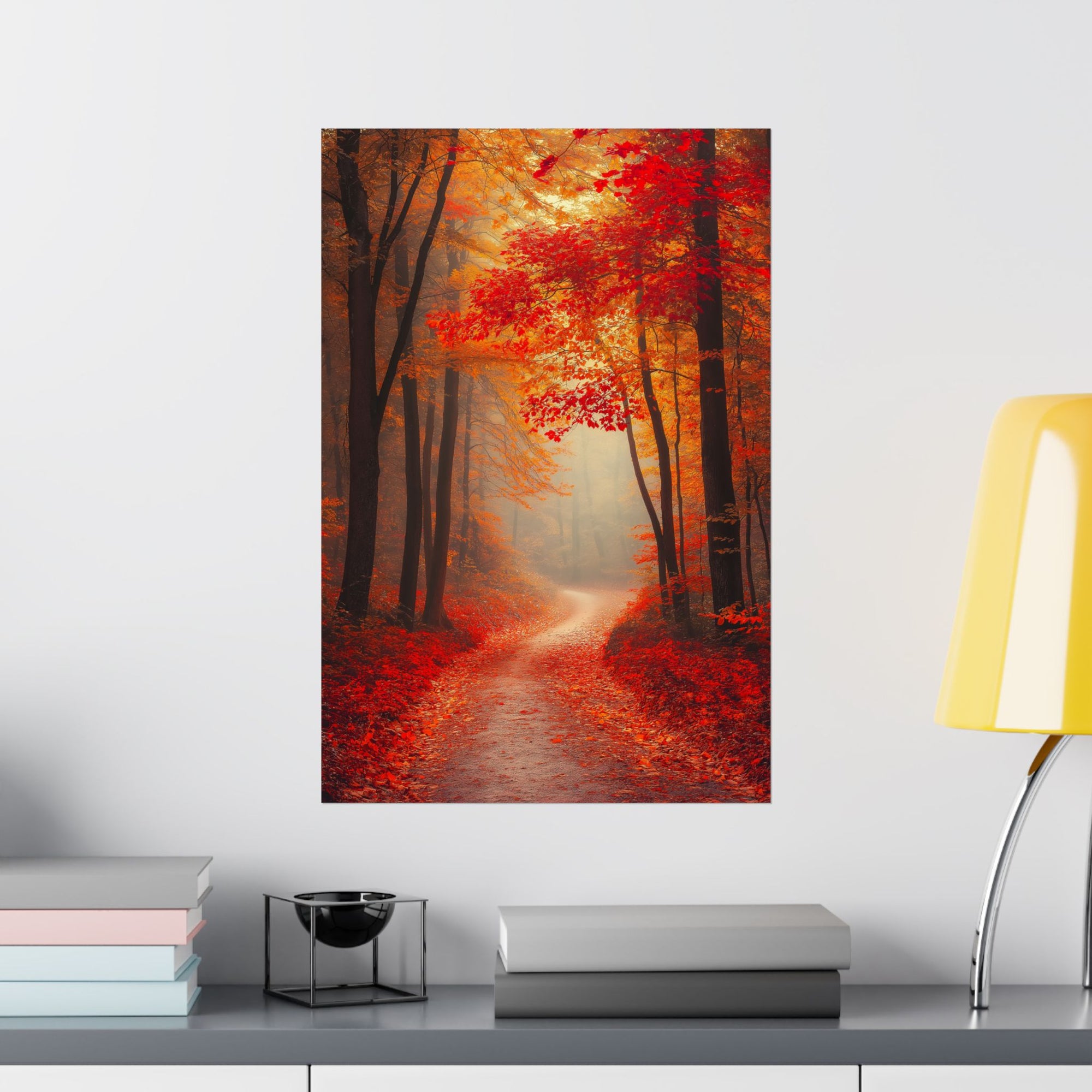 Autumn Forest Path Poster Wall Art - SynthFrame