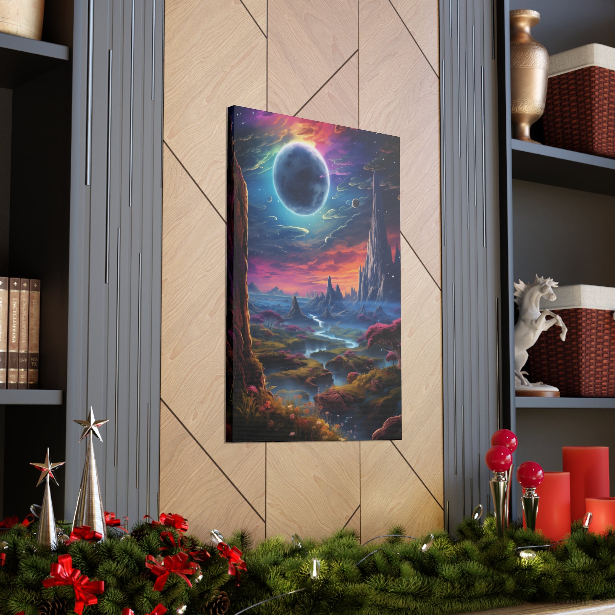 Vibrant Alien Planet 3 Canvas Wall Art - SynthFrame