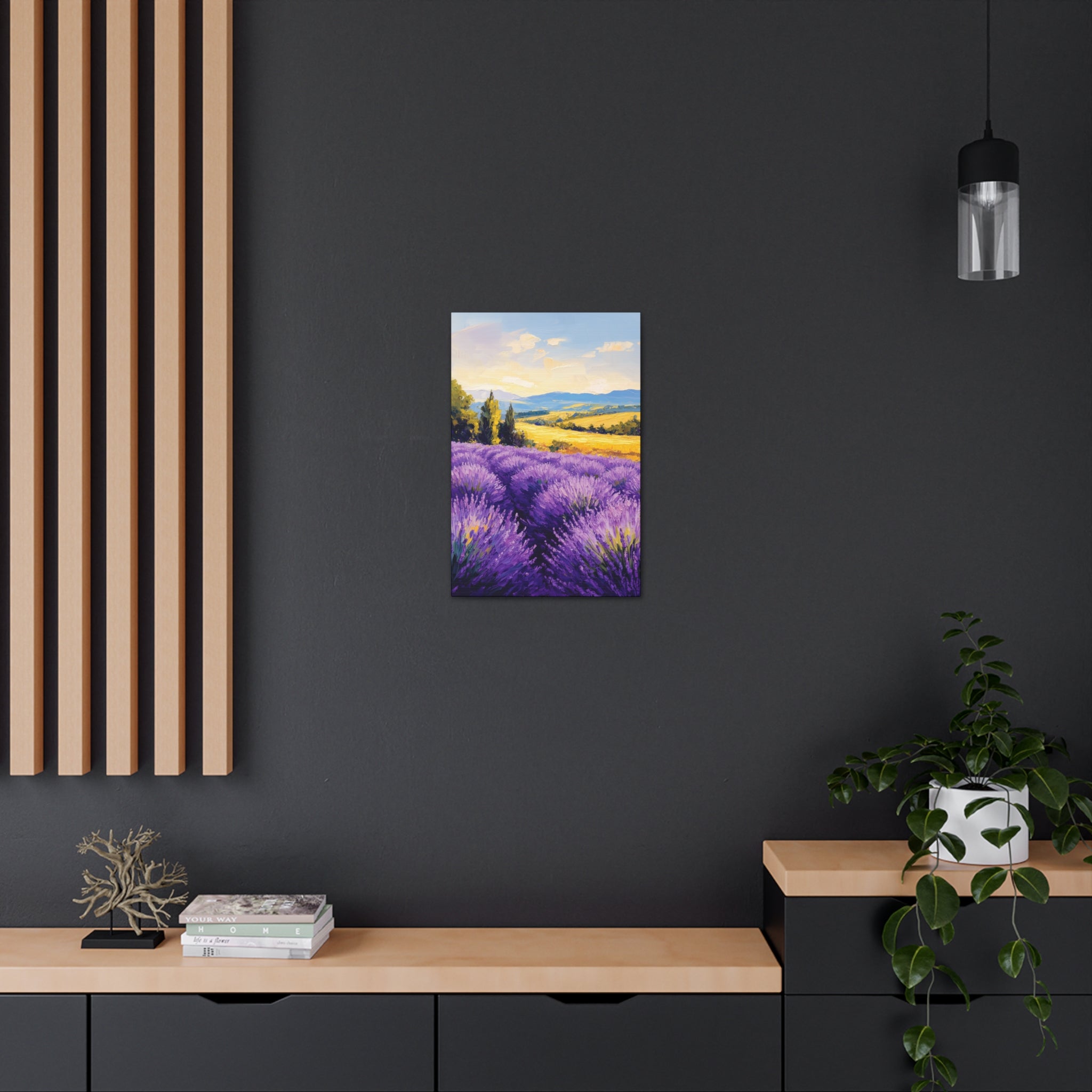 Impressionist Lavender Fields Canvas Wall Art - SynthFrame