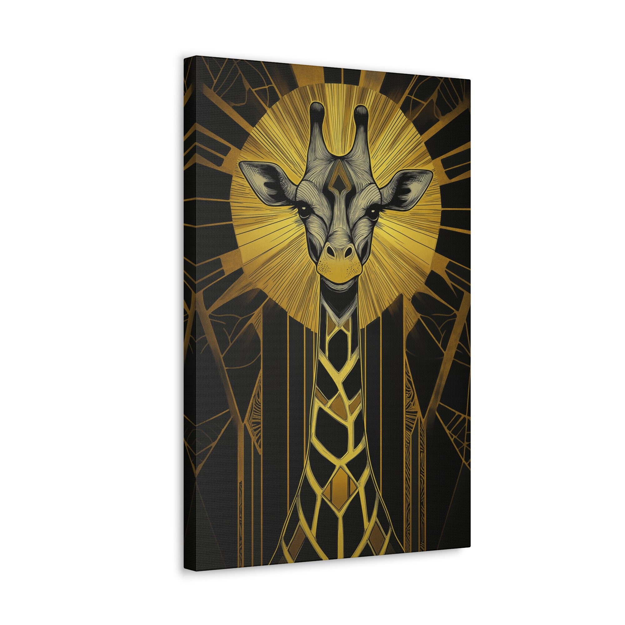 Gilded Giraffe Canvas Wall Art - SynthFrame