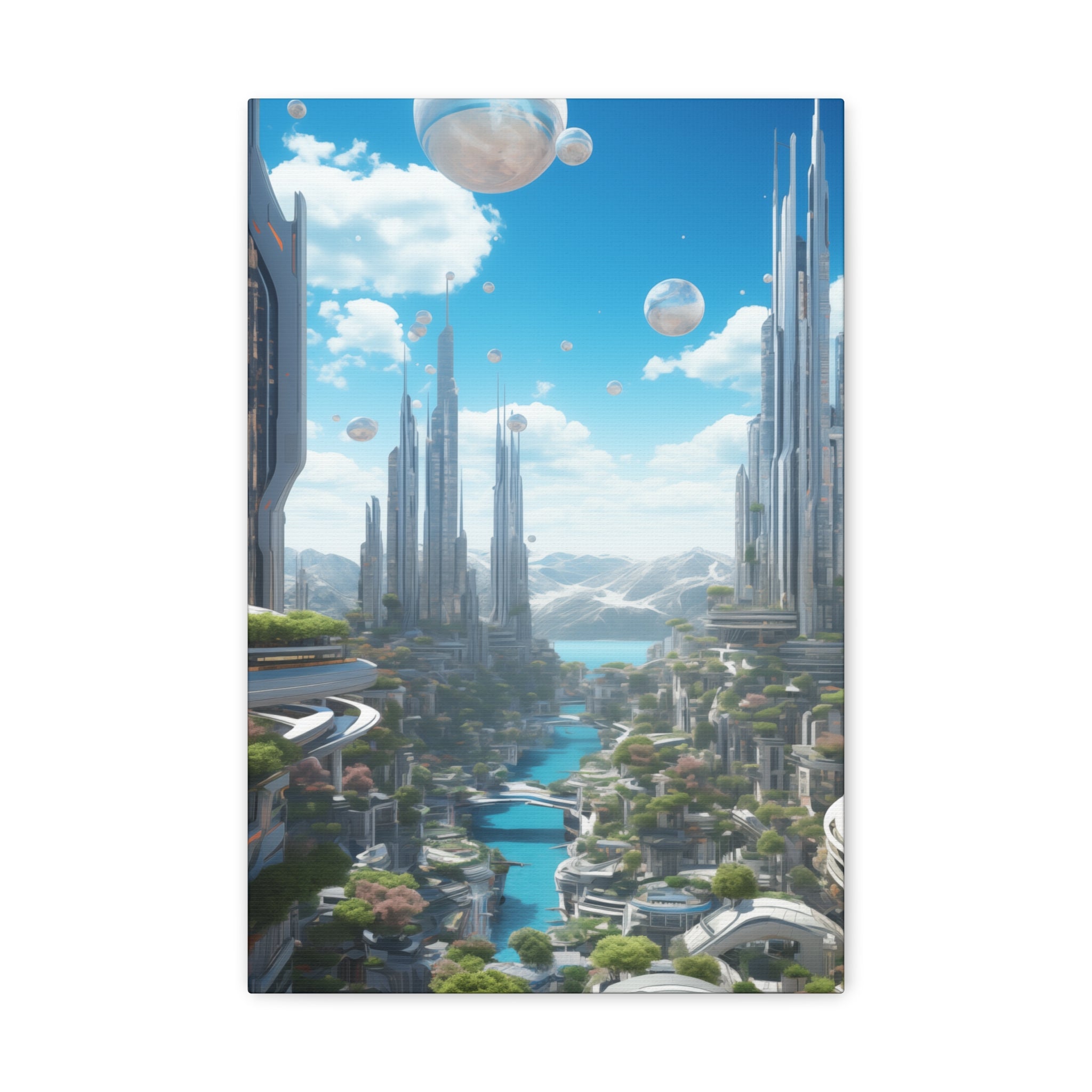 Futuristic Eco City 5 Canvas Wall Art - SynthFrame