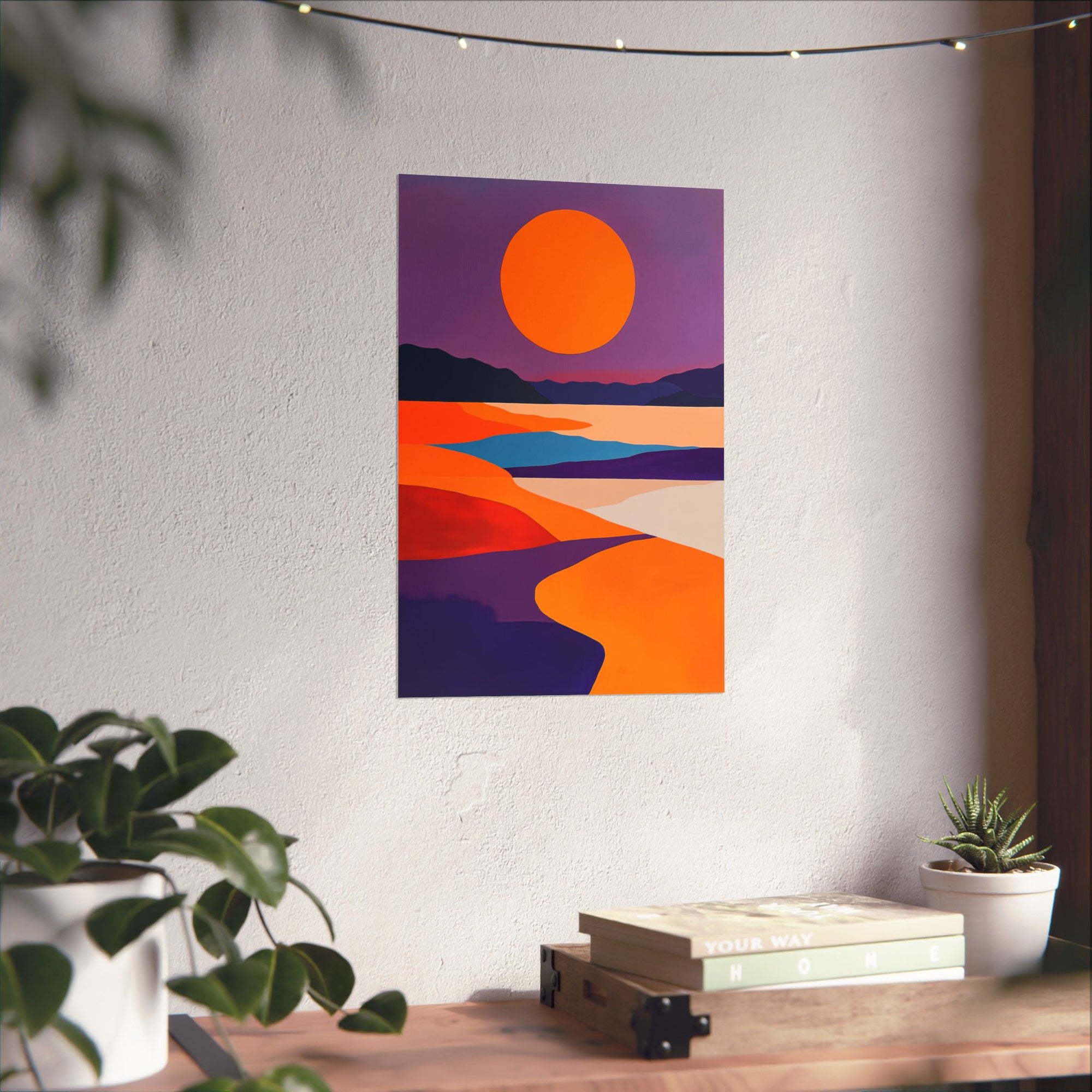 Abstract Coastal Sunset Poster Wall Art - SynthFrame