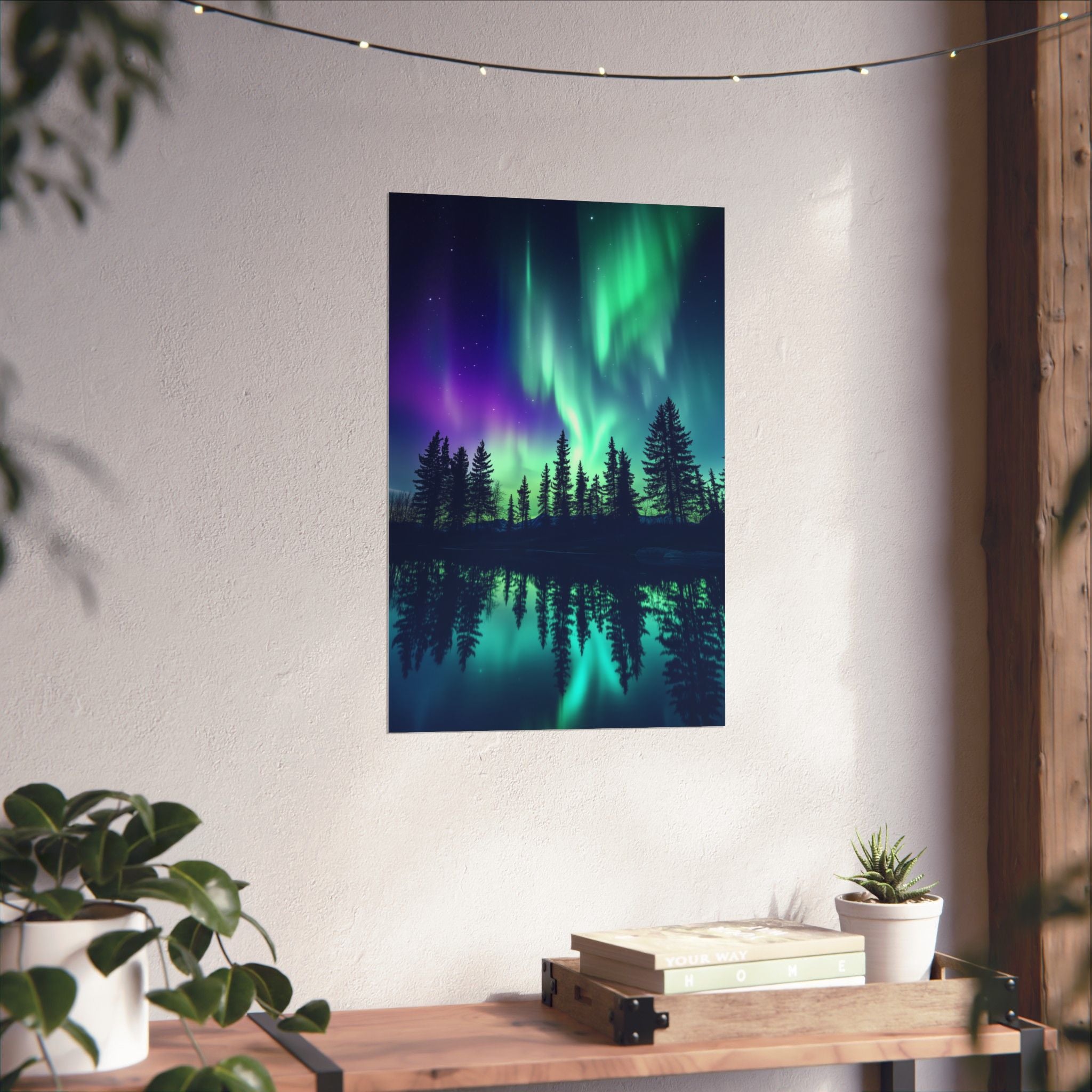 Northern Lights Wonder Poster Wall Art - SynthFrame