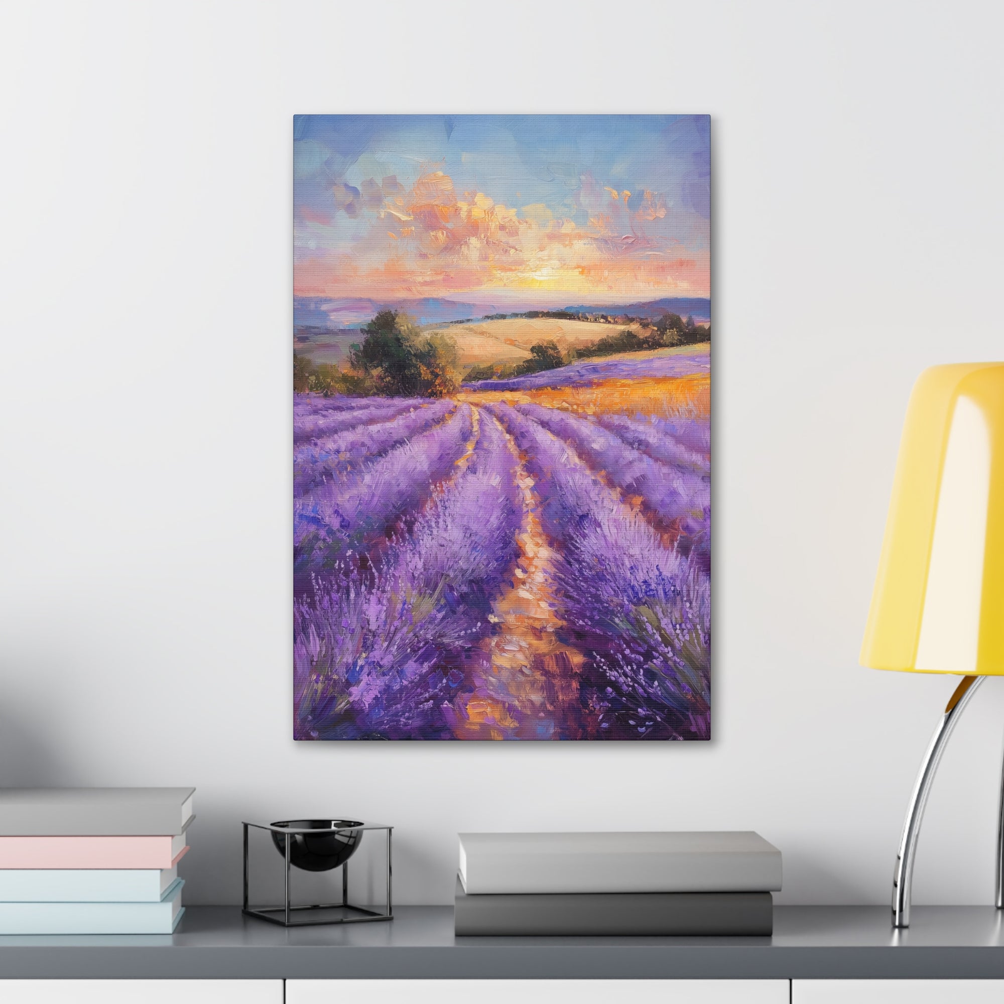 Impressionist Lavender Fields Canvas Wall Art - SynthFrame