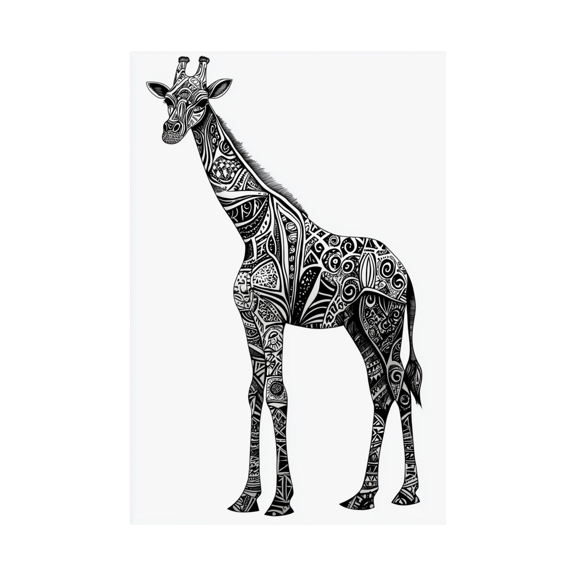 Zentangle Giraffe Poster