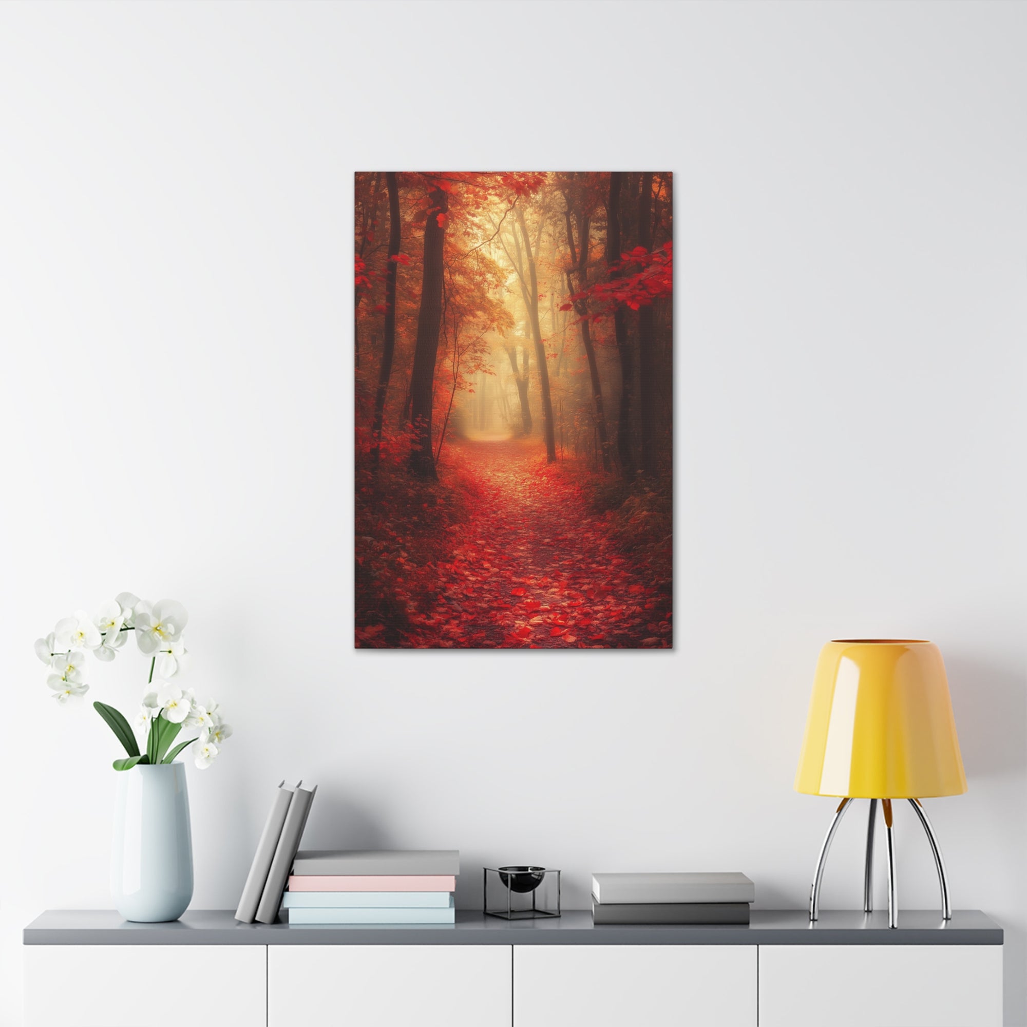 Autumn Forest Path Canvas Wall Art - SynthFrame