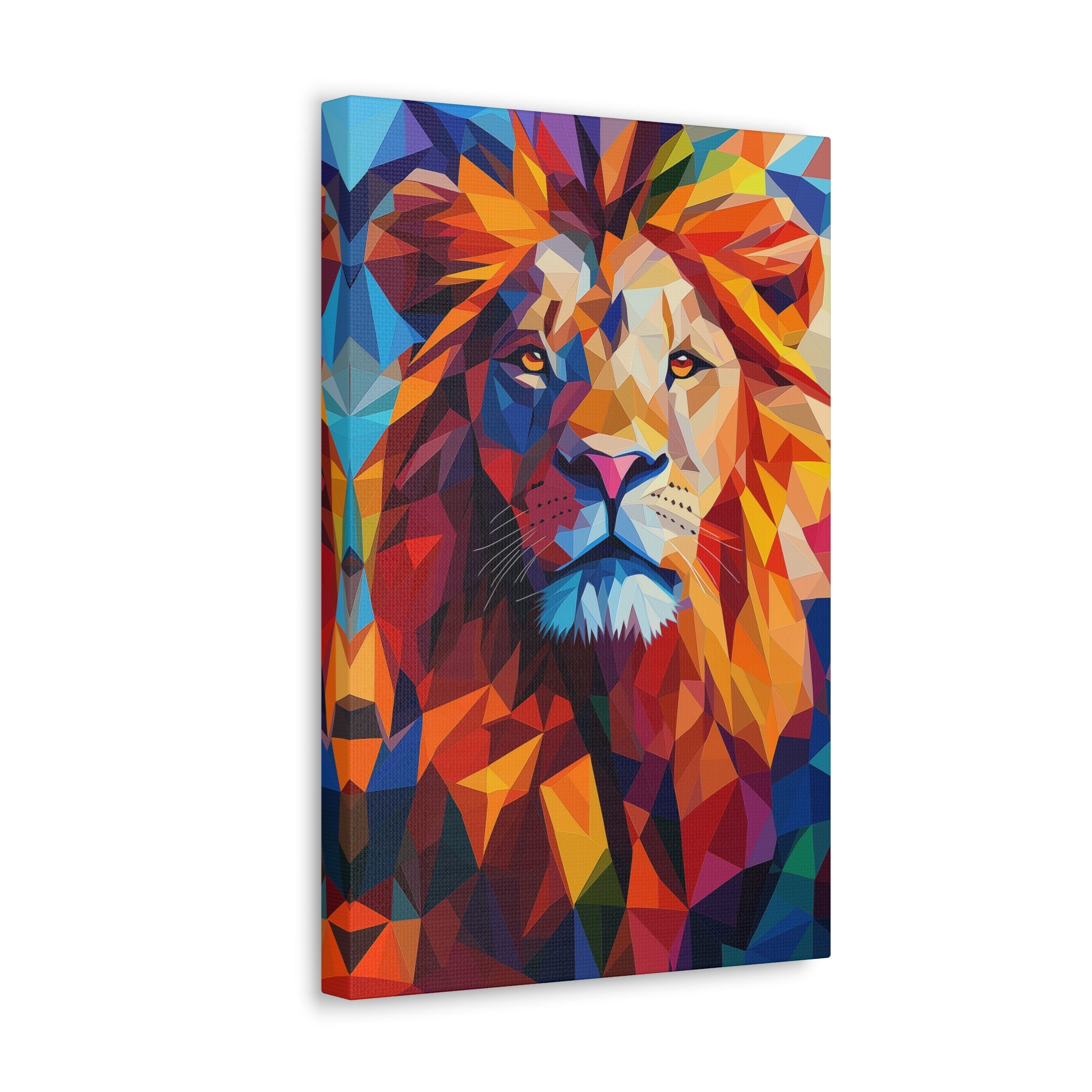 Crystalline Lion Canvas Wall Art - SynthFrame